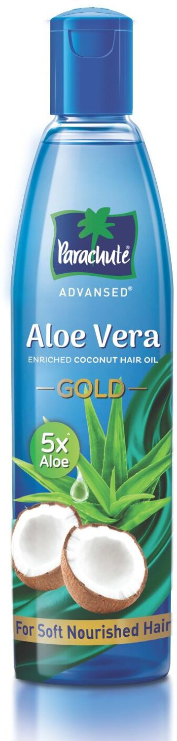Image of Parachute Advansed Aloe Vera Enriched Coconut Hair Oil Gold, 5X Aloe Vera With Coconut Hair Oil