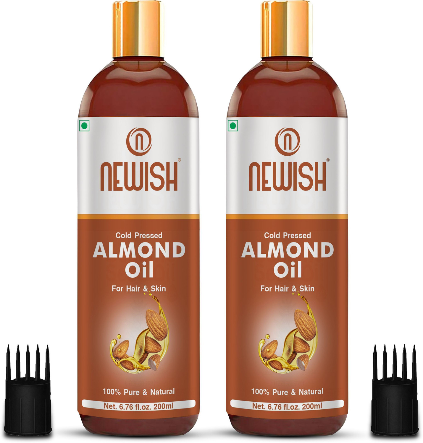 Image of NEWISH Pure Cold Pressed Sweet Almond Oil ( Badam Rogan) for Hair and Skin Hair Oil (400 ml) Hair Oil
