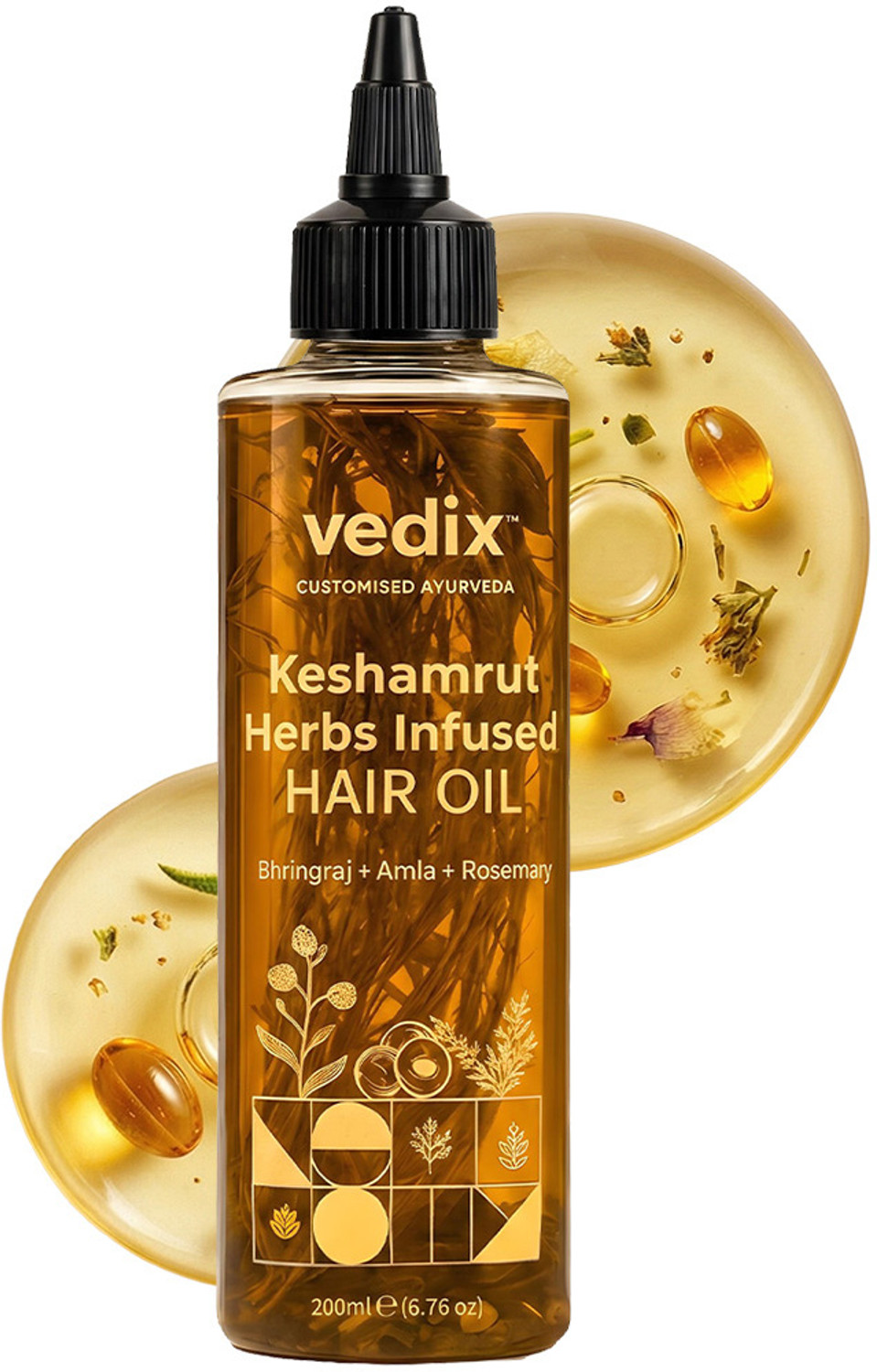Image of Vedix Keshamrut Herb Infused Ayurvedic Anti-Hairfall Oil With Bhringraj & Rosemary Hair Oil