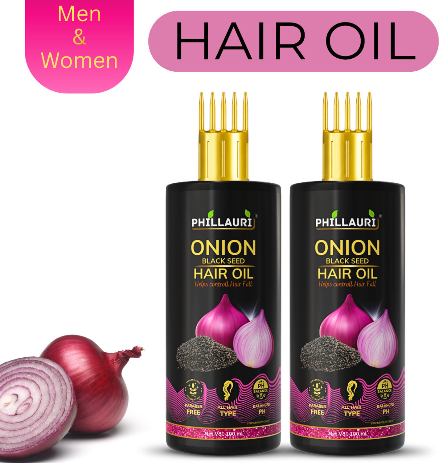 Image of Phillauri Black Seed Hair Oil Strengthen, and Restore Your Hair with Our Unique Formula Hair Oil