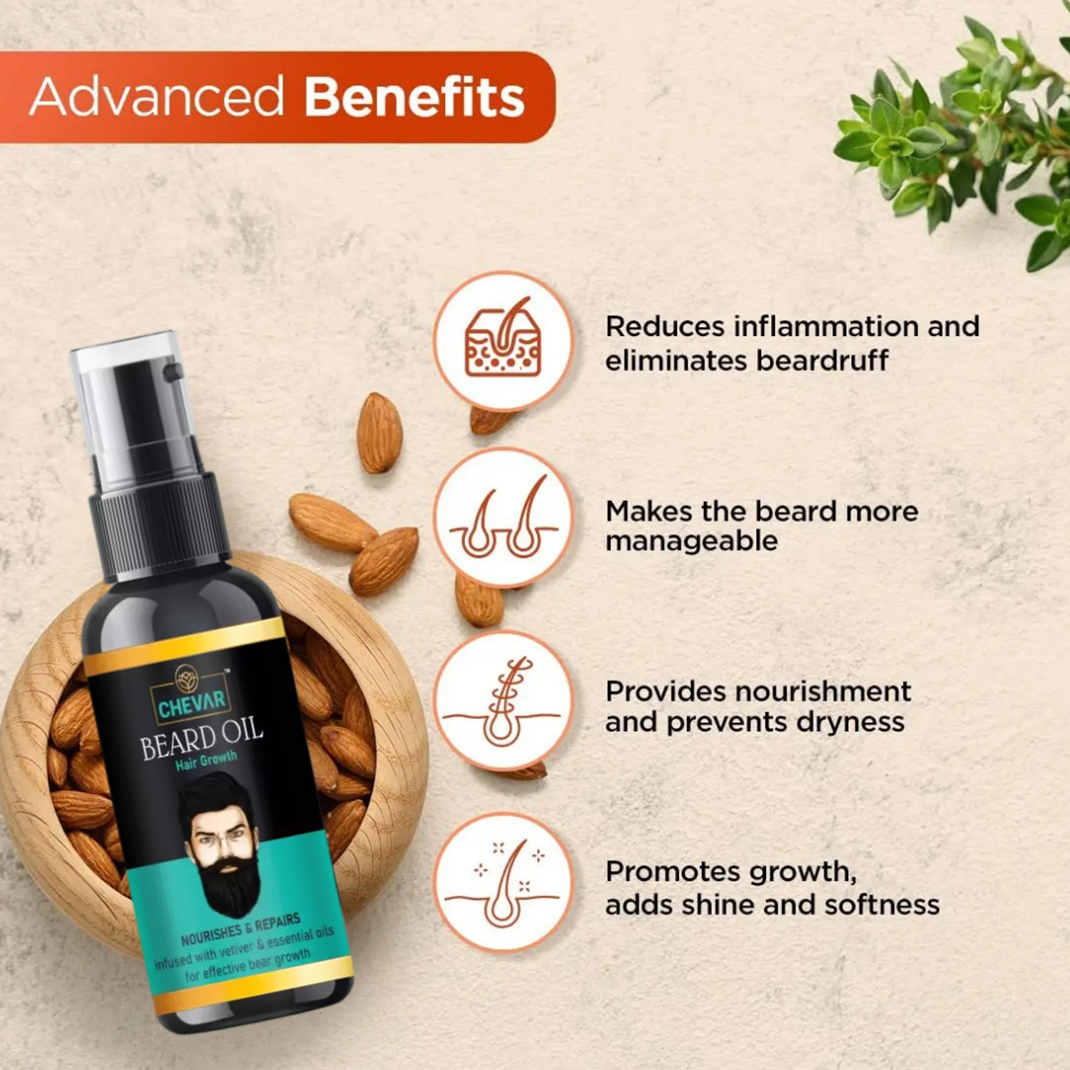 Image of Chevar Advanced Beard Growth Oil For Men And Boys (Parabean Free) Beard oil Hair Oil