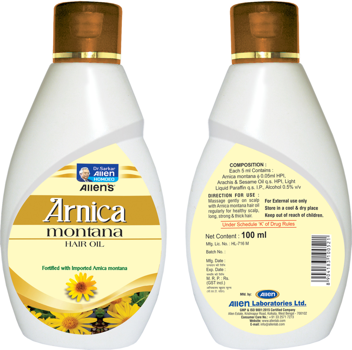 Image of Allen's Arnica Montana Hair Oil (100ml X6) Hair Oil