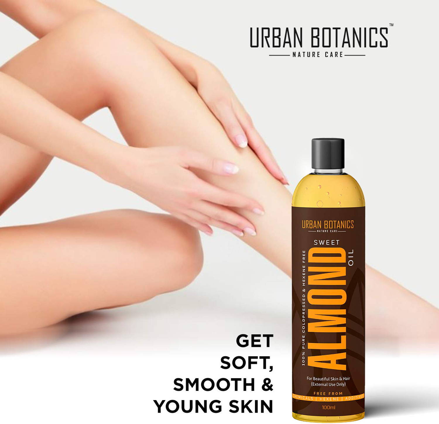 Image of UrbanBotanics Pure Cold Pressed Sweet Almond Oil for Skin & Hair Oil