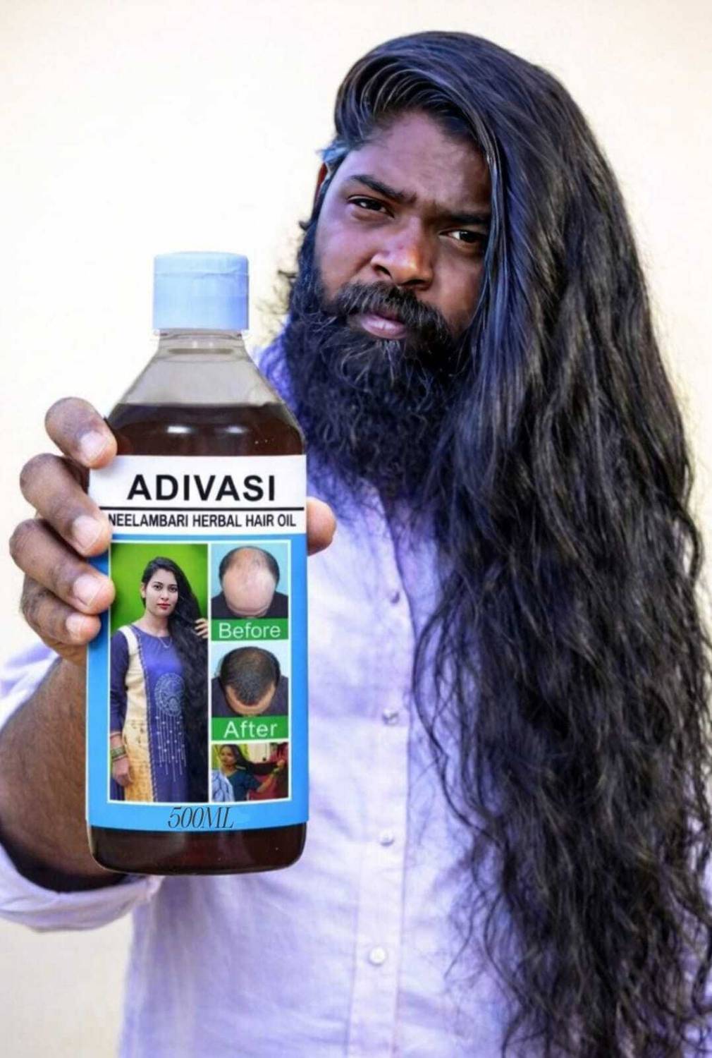 Adivasi Neelambari Herbal Hair Oil 2 Big Bottle Combo 500ml for man woman Hair Oil