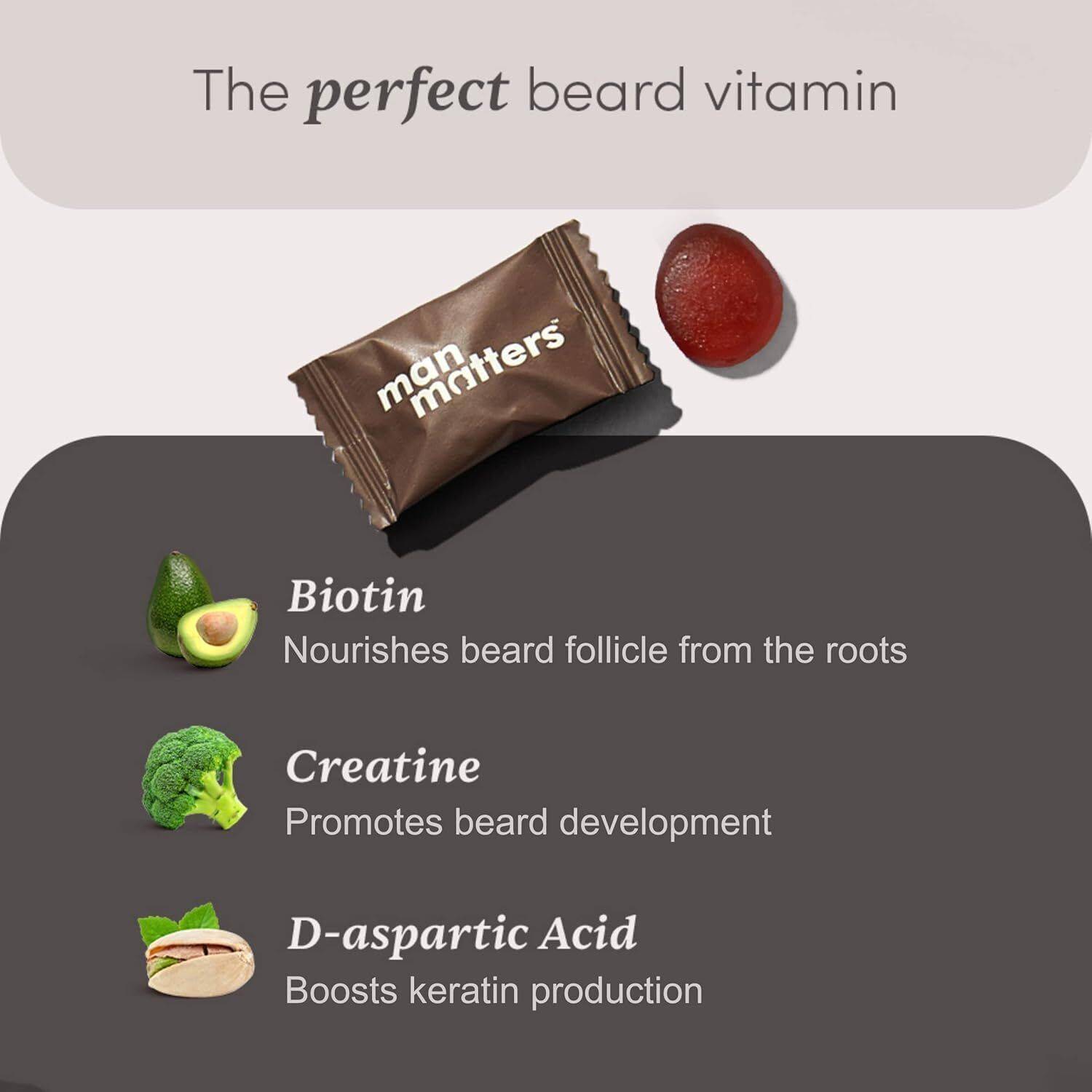 Man Matters Beard Oil Serum & Beard Gummies Combo - Image 3
