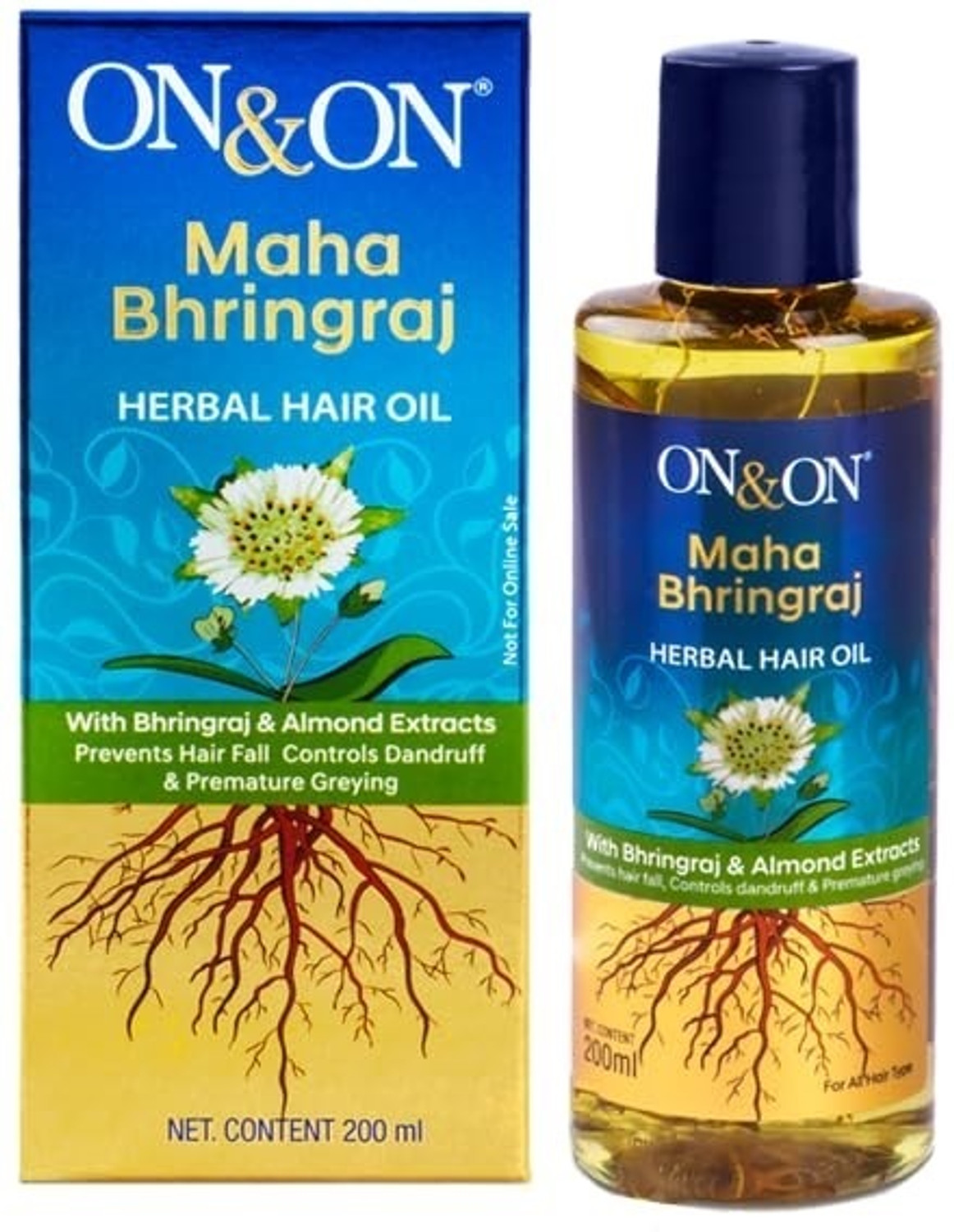 Image of ABG Elements On & On Maha Bhringraj oil - 200ml | Element Wellness Herbal Hair oil Hair Oil