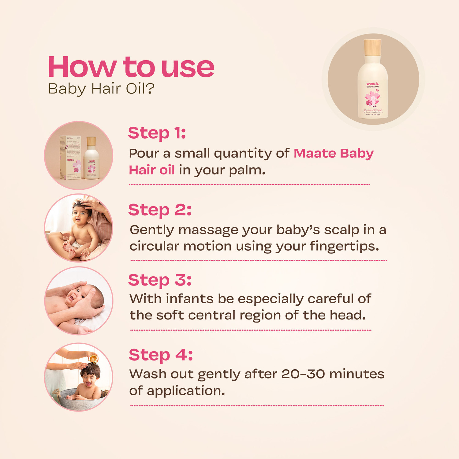 Image of MAATE Baby Growth and Scalp Conditioning Enriched with Gurhal & Bhringraj Hair Oil