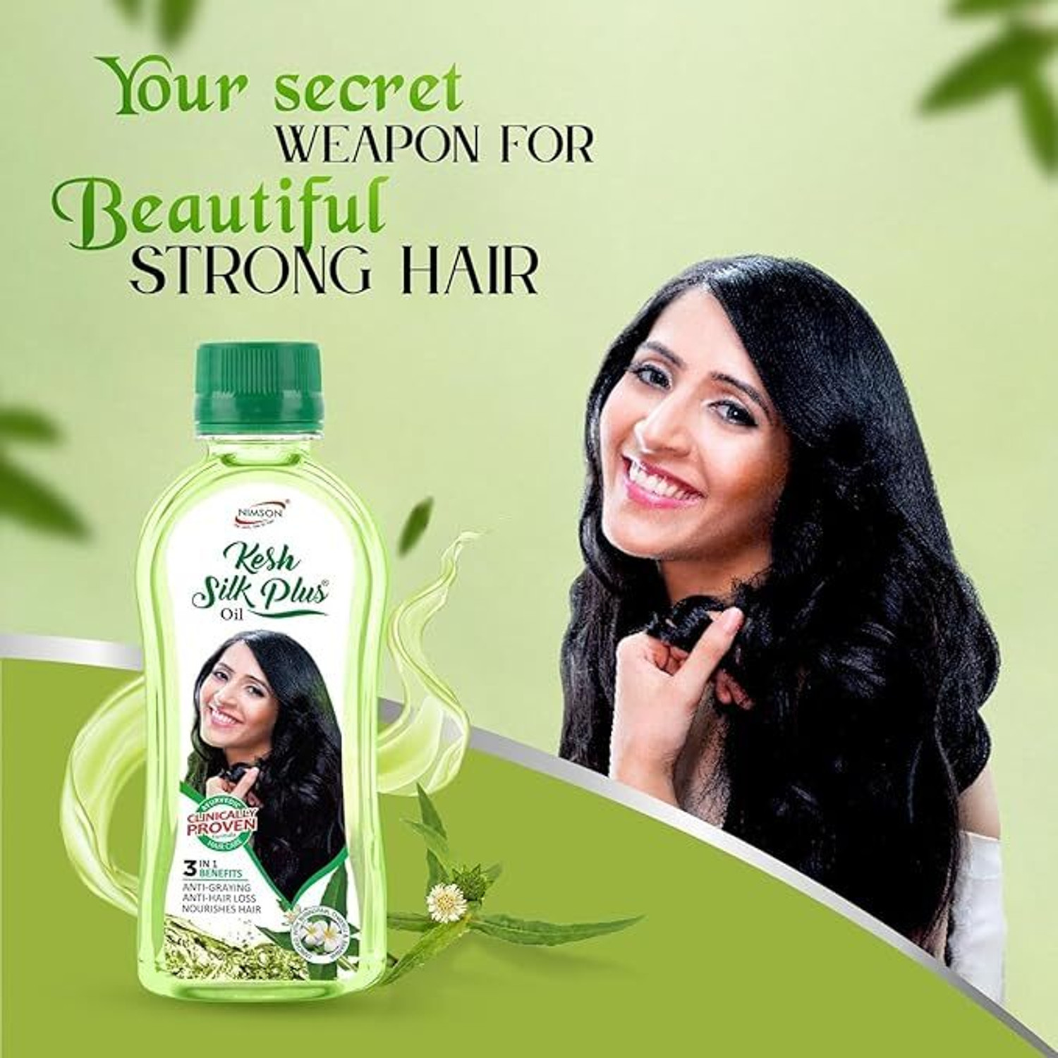 Image of Nimson Kesh Silk Plus Hair Oil Anti-Greying & Hair Fall Control Bhringraj & Amla Hair Oil
