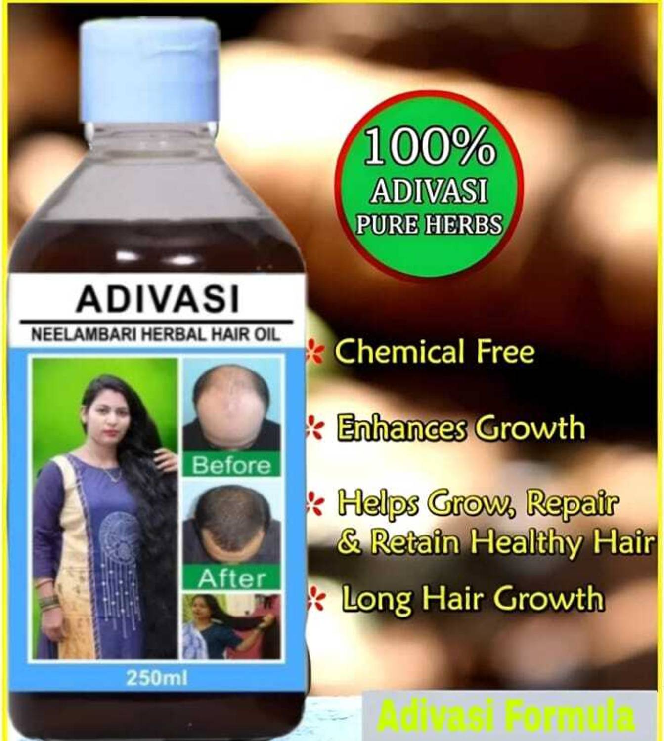 Adivasi APALAY hair dandruf cantrol best result for all hair problem 250ml Hair Oil