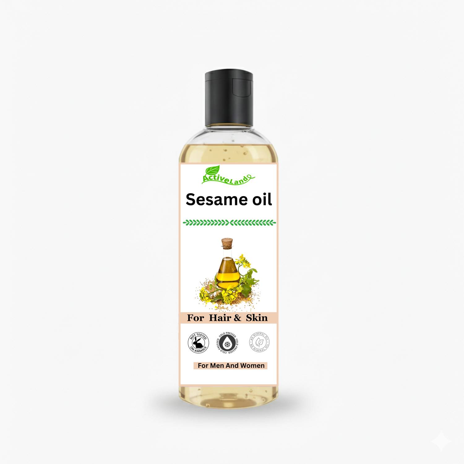 Activeland Sesame Carrier Oil for Skin & Hair Growth, Pure, Natural & Cold Pressed Hair Oil