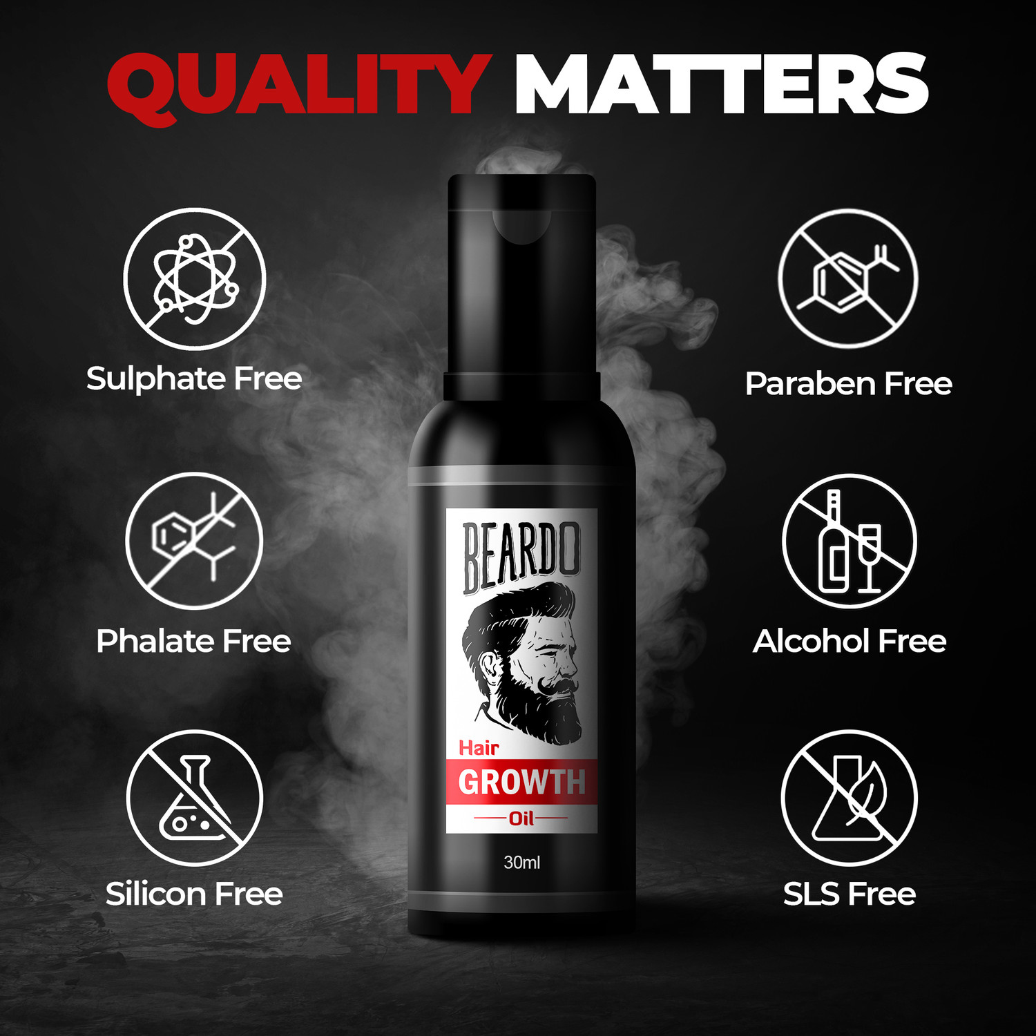 Image of BEARDO Beard and Hair Growth Oil, GodFather Beard Wash & Dermaroller | Faster Growth