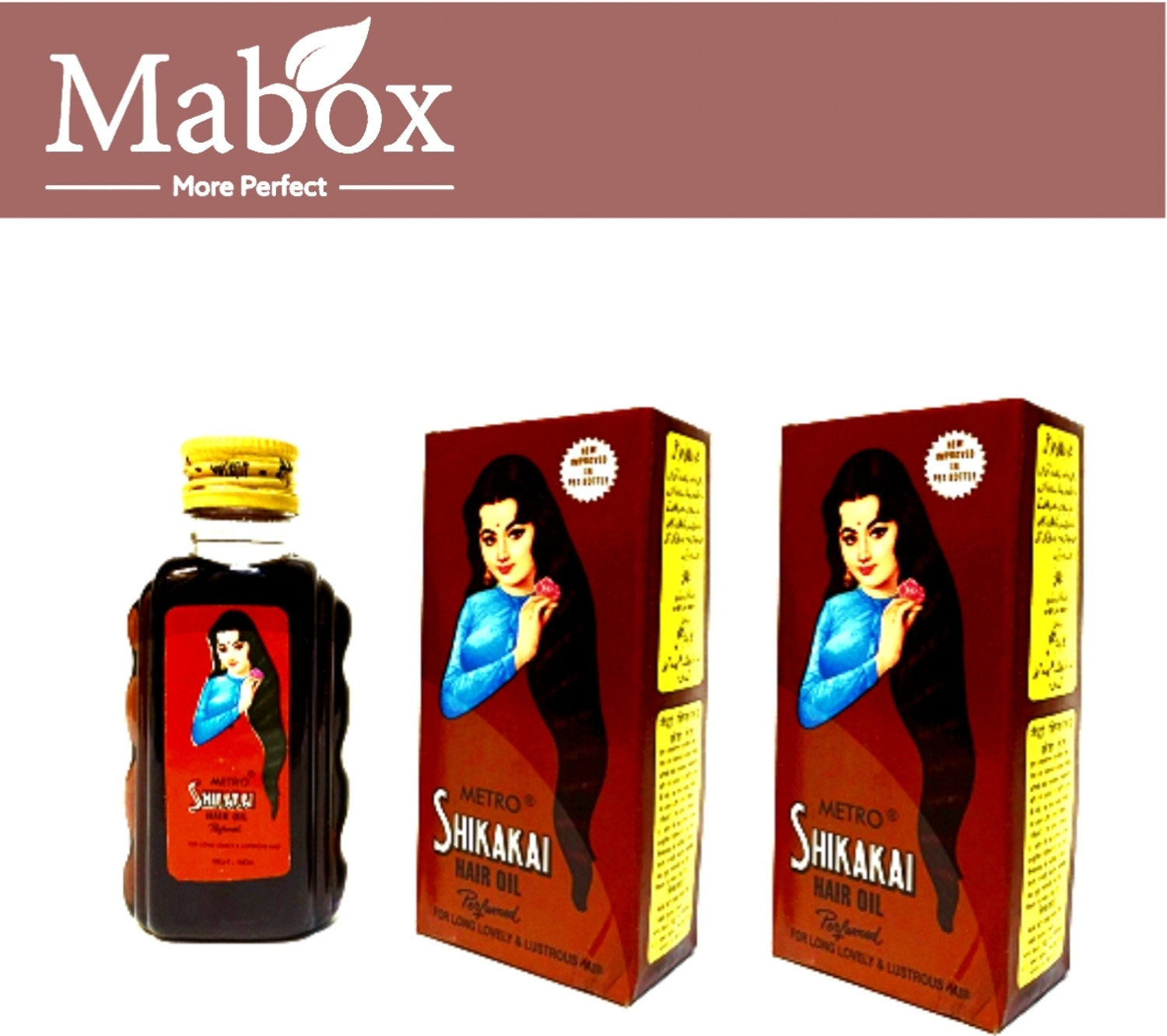 Image of Mabox AYURVEDIC SHIKAKAI PERFUMED HAIR OIL 50ML pack of 2 Hair Oil