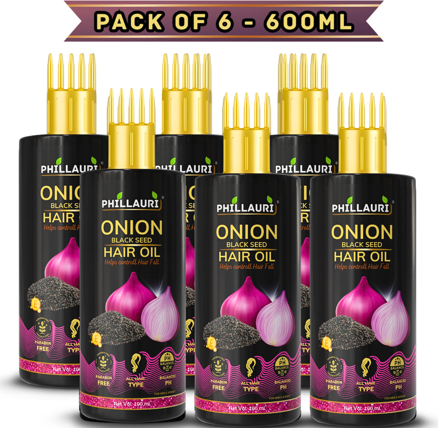 Image of Phillauri Onion Hair Oil for Hair Regrowth & Hair Fall Control Hair Oil