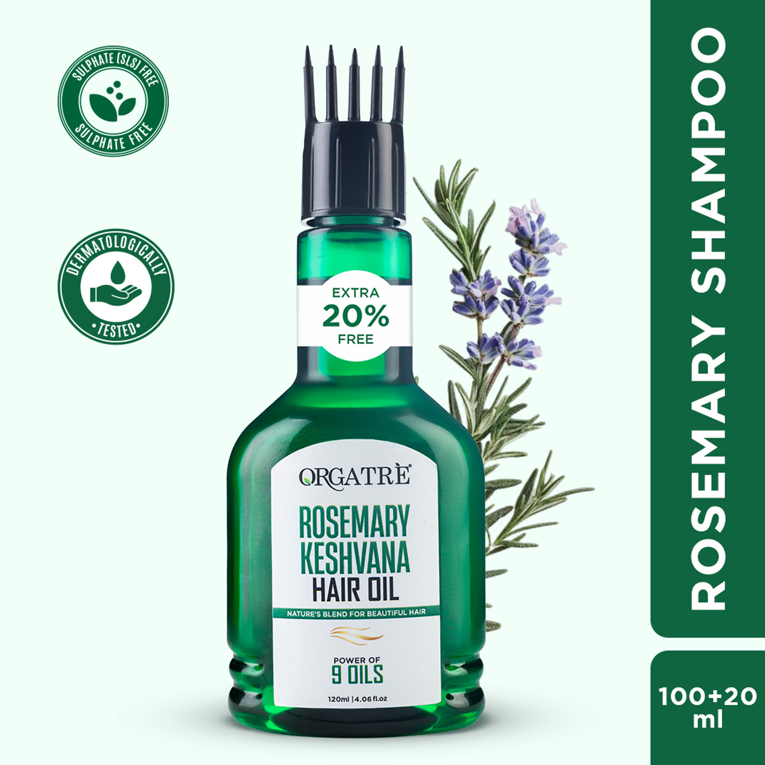 Image of Orgatre Rosemary Keshvana Hair Oil for Hair Growth & Strength | Natural & Nourishing Hair Oil