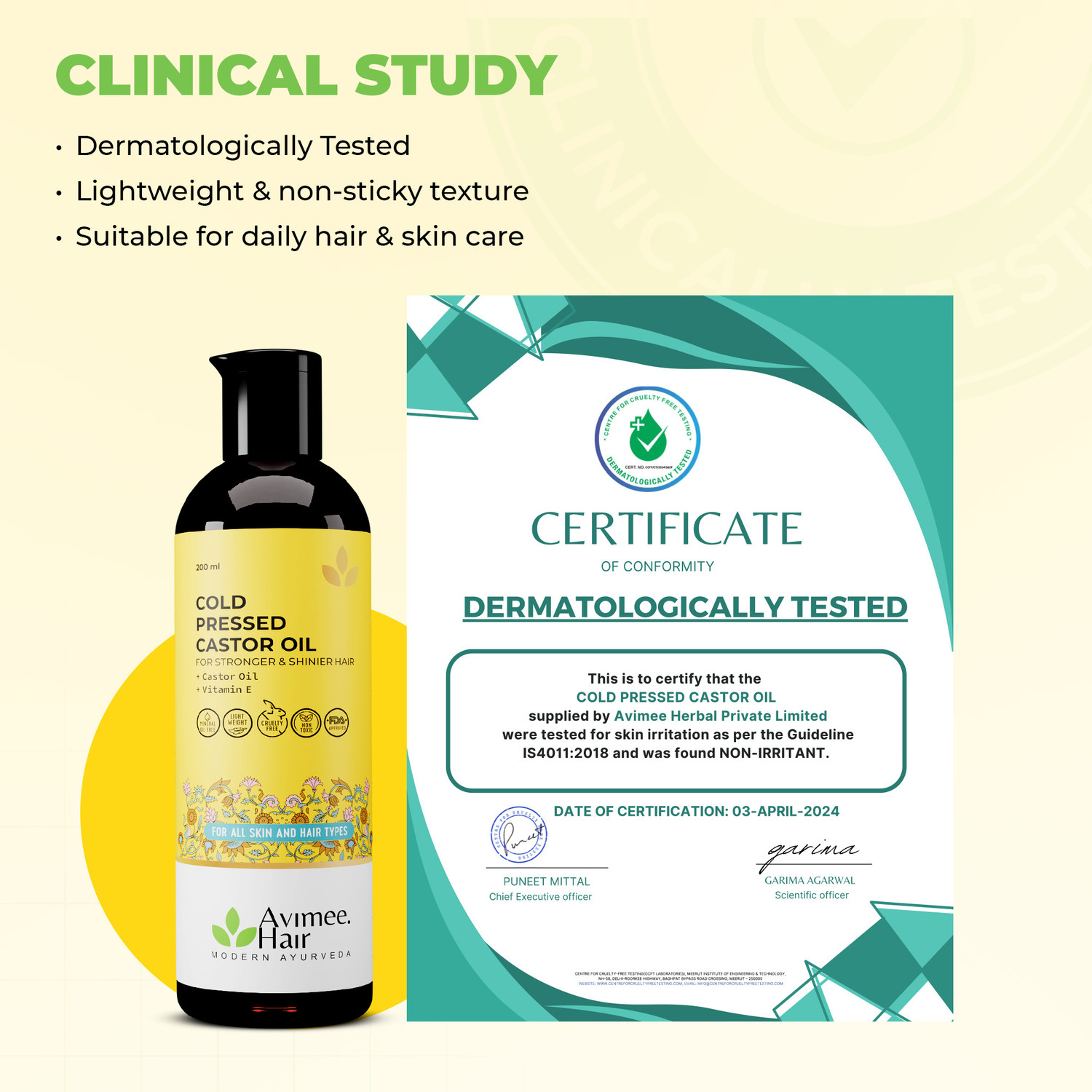 Image of Avimee Herbal Cold Pressed Castor Oil for Hair, Skin and Nails Hair Oil