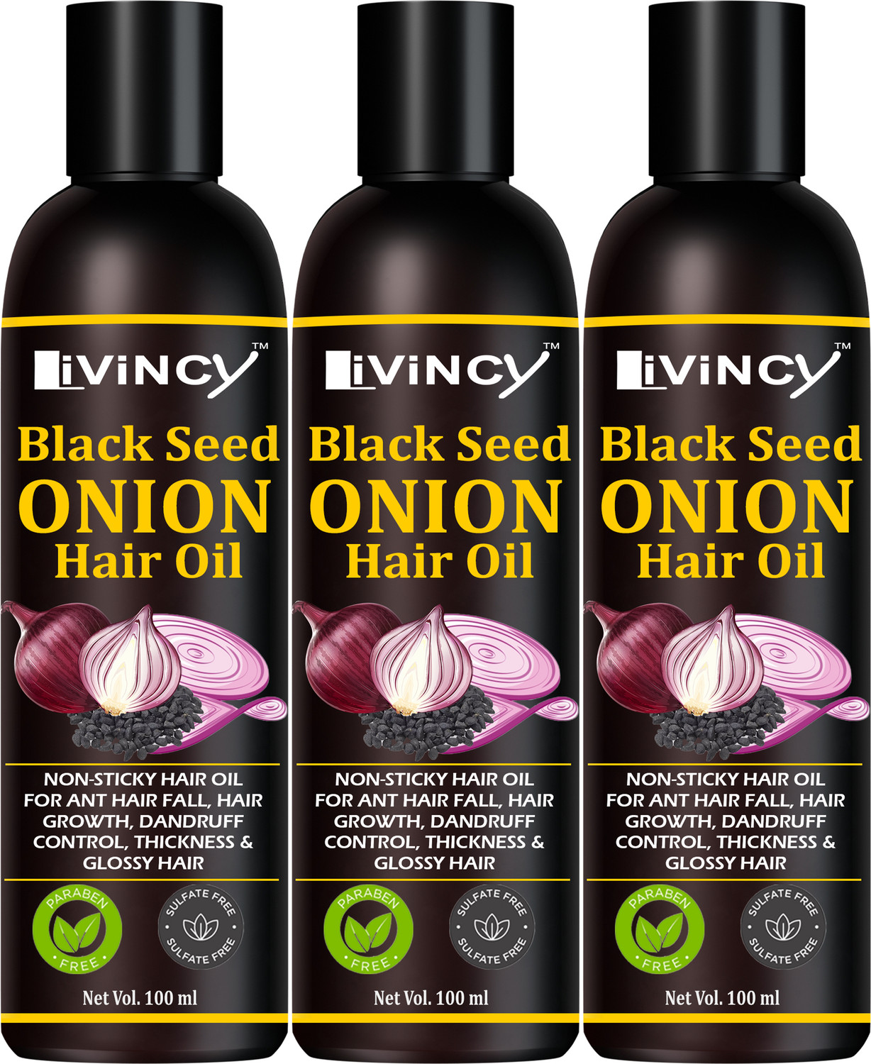 Image of Livincy onion oil for hair growth red onion oil black seed onion oil hair growth oil Hair Oil