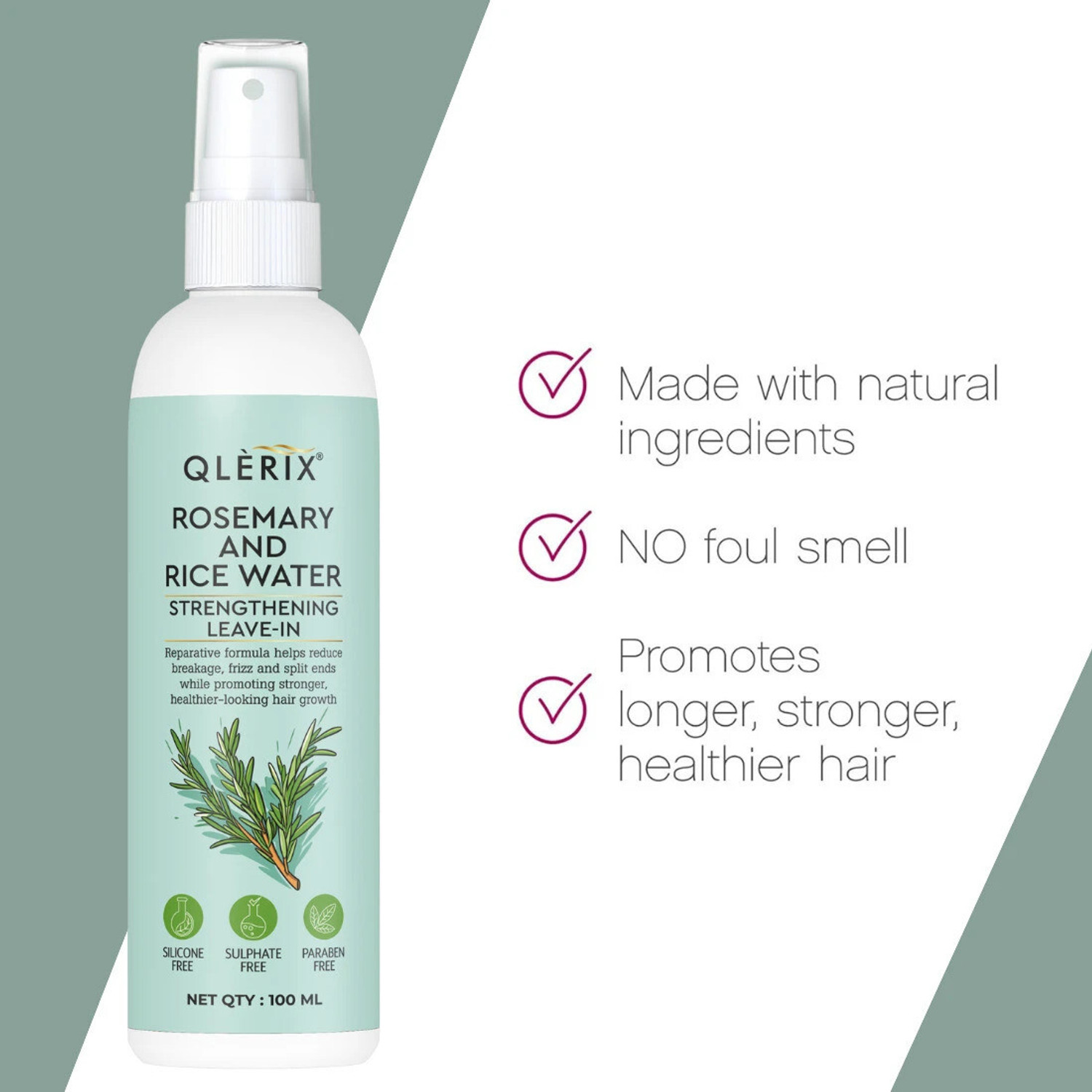Image of QLERIX Rice water Spray Mist for Hair Regrowth for Men and Women Hair Oil