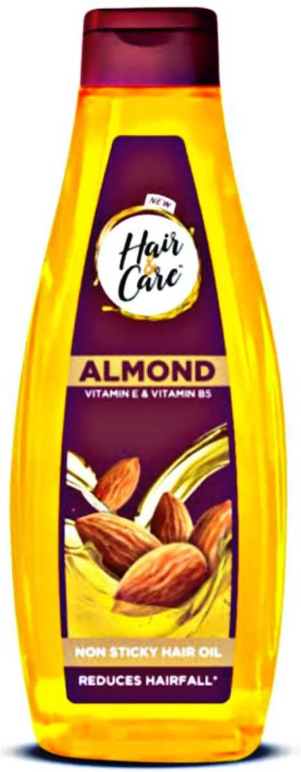 Image of HAIR & CARE Almond Vitamin E & B5 Reduces Hair Fall Oil 500ml Hair Oil