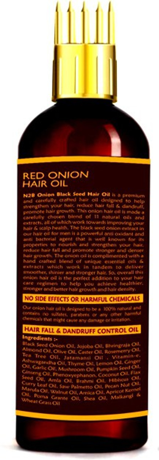 Image of N2B Onion Black Seed Hair Oil - WITH COMB APPLICATOR - Controls Hair Fall Hair Oil