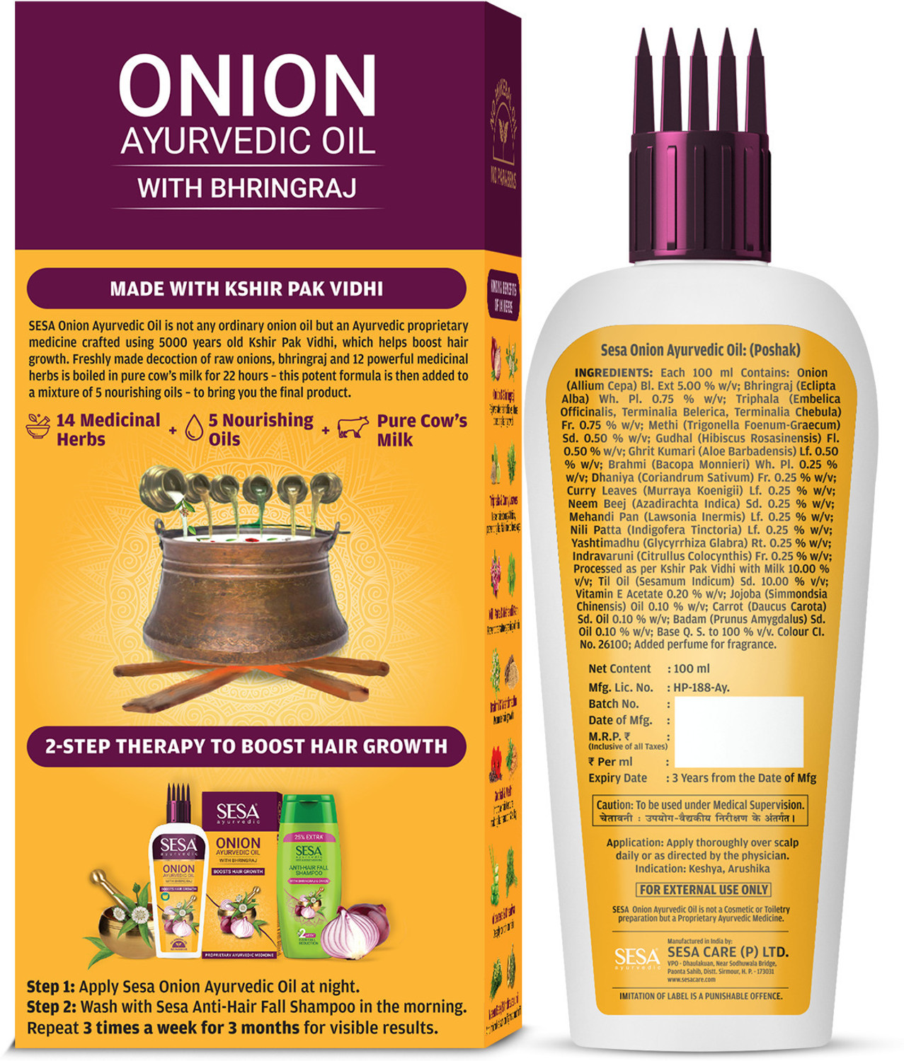 Image of SESA Ayurvedic Onion Hair Oil for Hair Growth and Prevents Hairfall Hair Oil