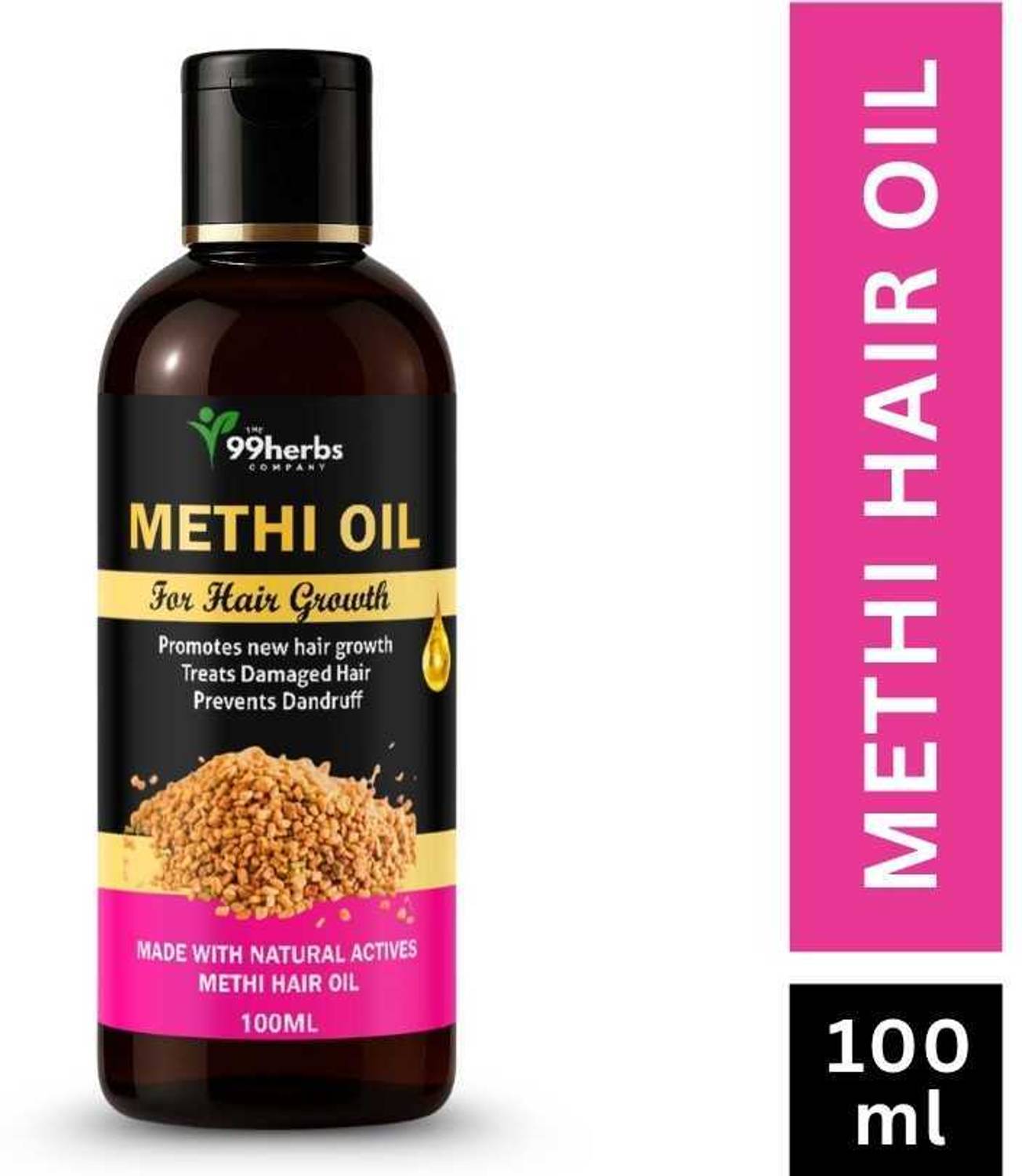 The 99 Herbs Company 99HERBS Methi Oil 100ml | Natural Hair Growth & Anti-Hair Fall Oil Hair Oil