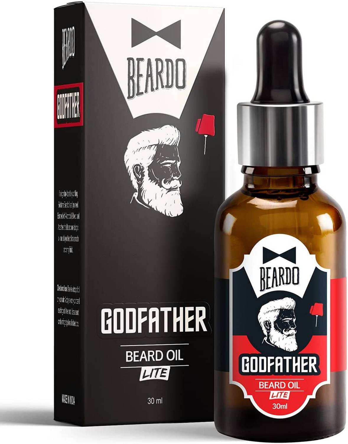 BEARDO Godfather Lite Beard and Moustache Oil For Men 30 ml|Non-Sticky, Light Beard Oil Hair Oil
