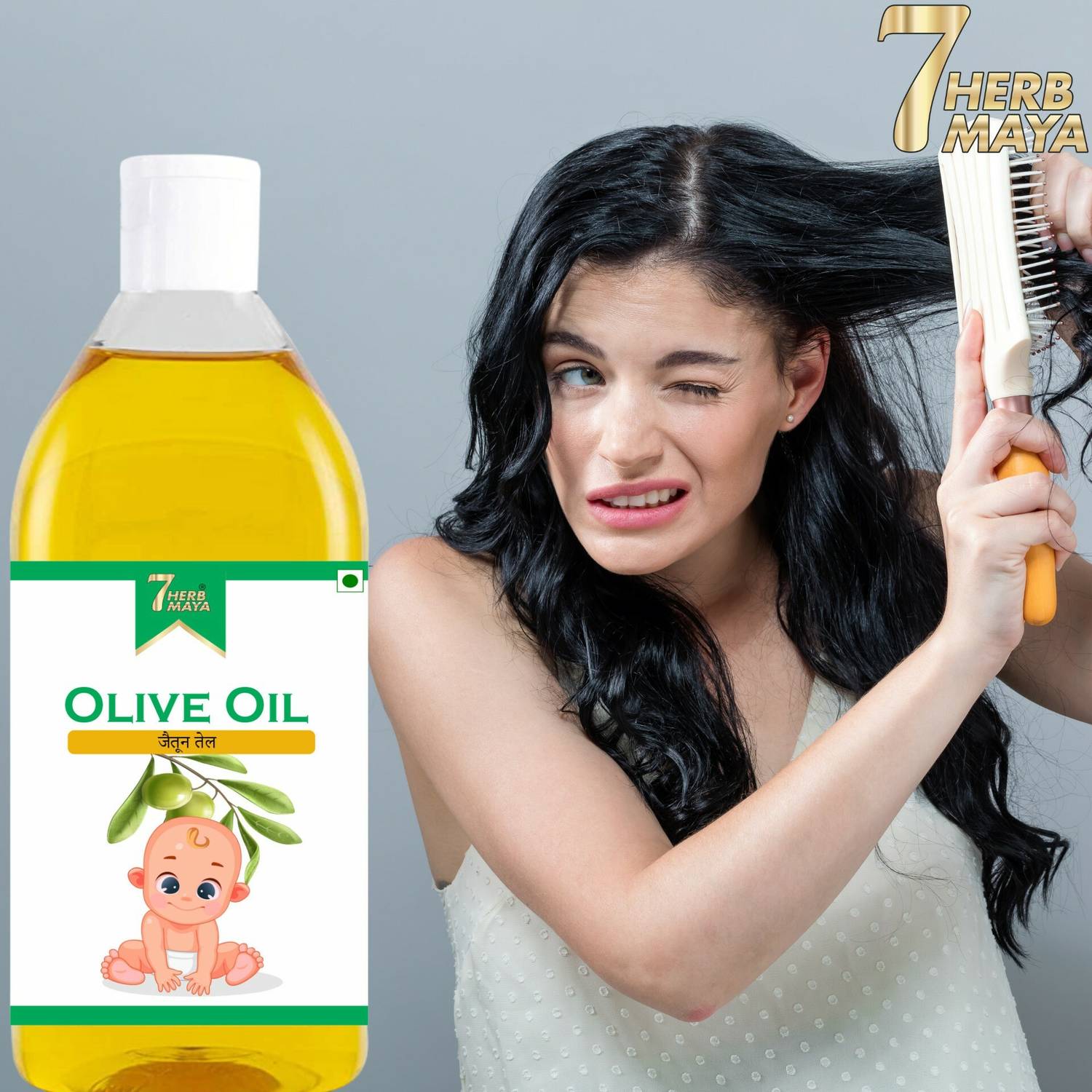 7Herbmaya 100% Pure JAITUN TEL Olive Oil- For Hair Growth Anti Hair Fall, Prevent Dandruff Hair Oil