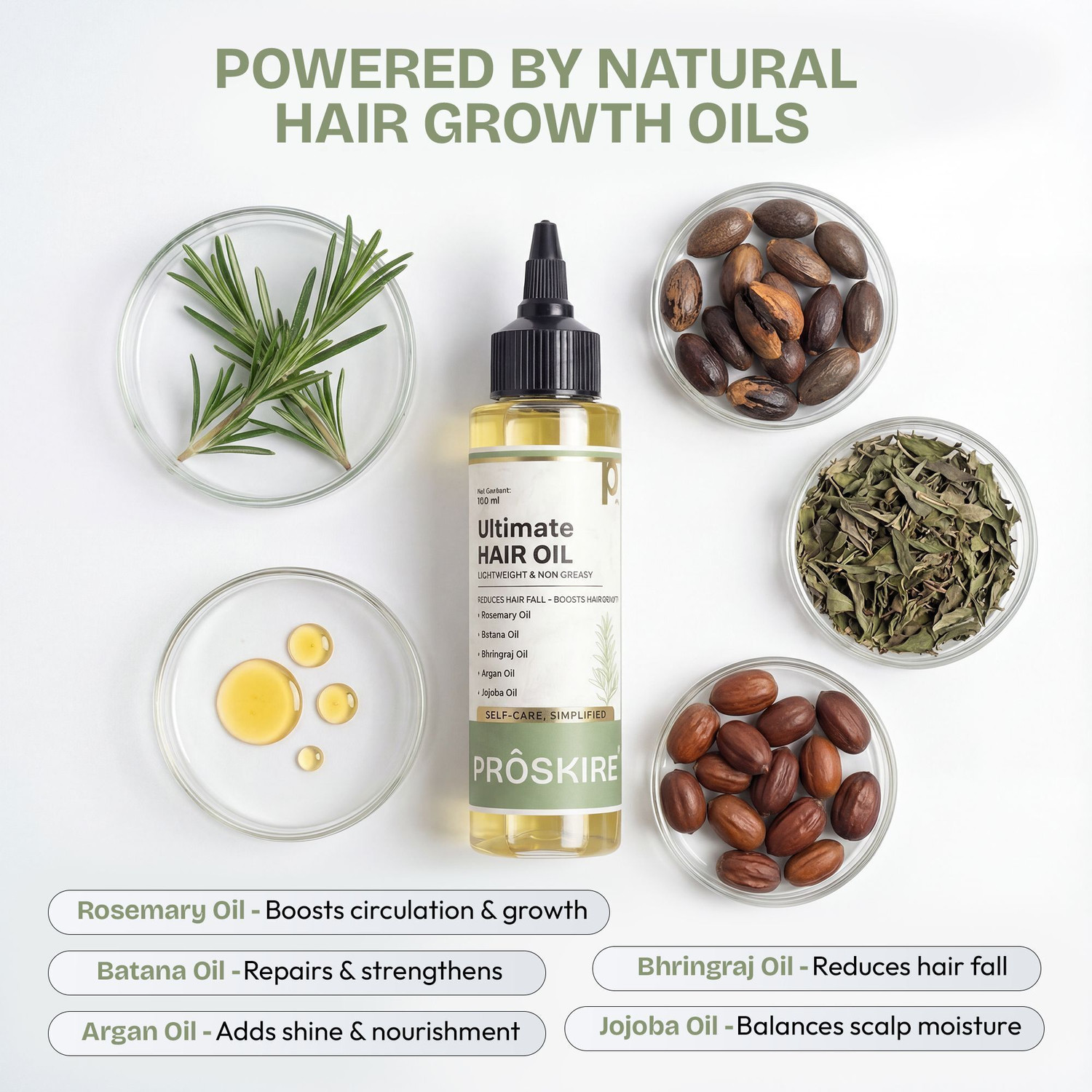 Image of Proskire Ultimate Hair Growth Oil | Reduces Hair Fall & Promotes Hair Growth |Lightweight Hair Oil