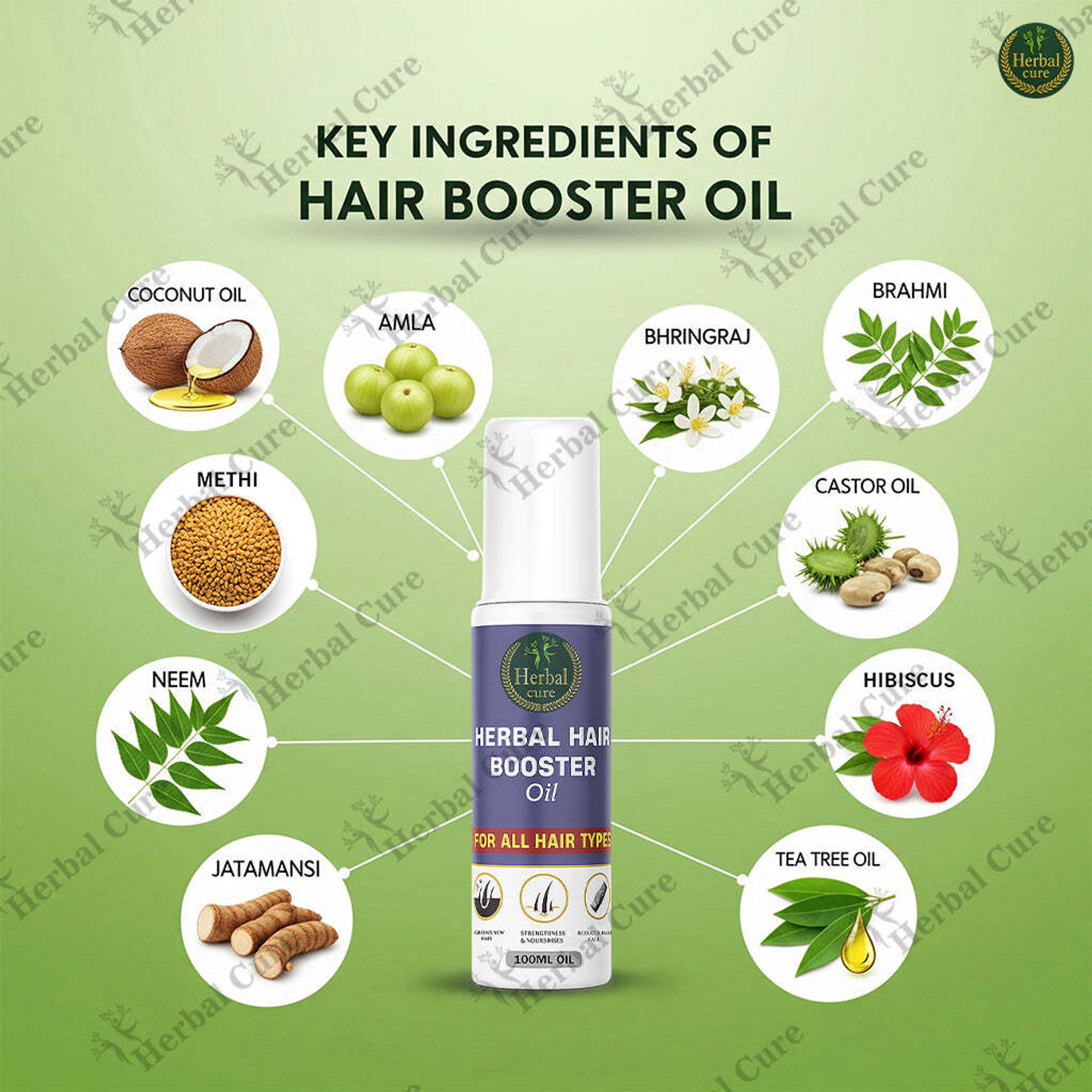 Image of Herbal Cure Herbal Hair Booster Oil for Shiny & Healthy Hair for Men and Women Hair Oil