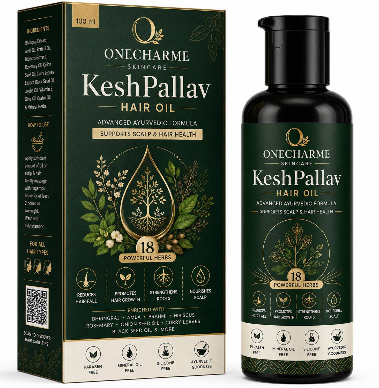 Onecharme KeshPallav Ayurvedic Hair Oil - Image 1