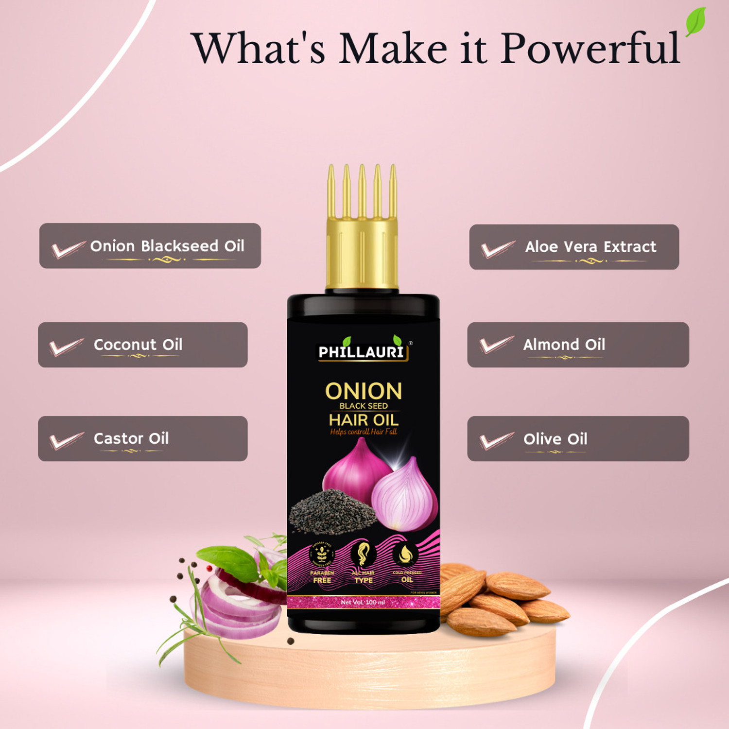 Image of Phillauri Black Seed Hair Oil Strengthen, and Restore Your Hair with Our Unique Formula Hair Oil
