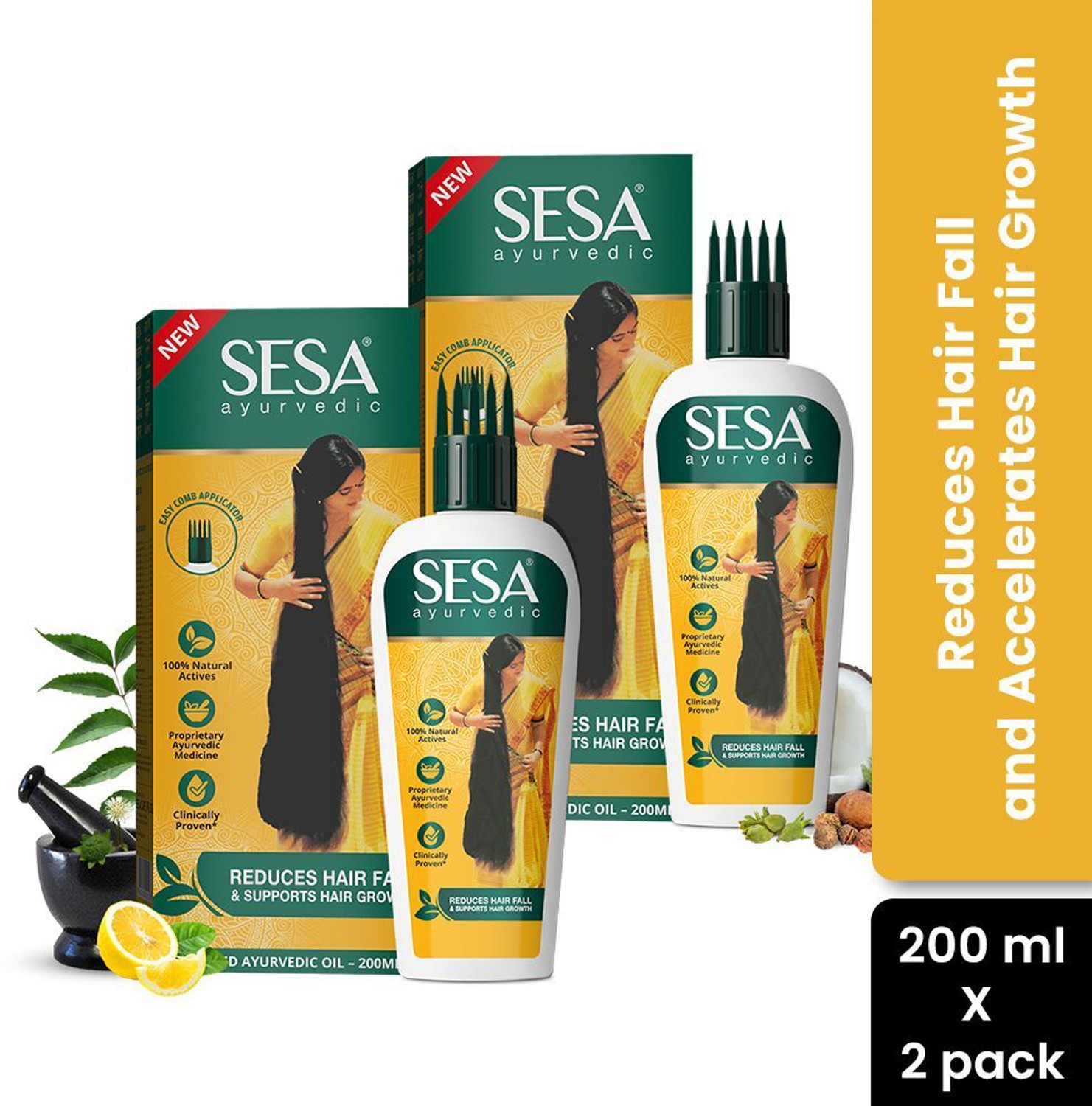 Image of SESA Ayurvedic Hair Growth Oil with 18 Rare Herbs Prevents Hair Fall Hair Oil