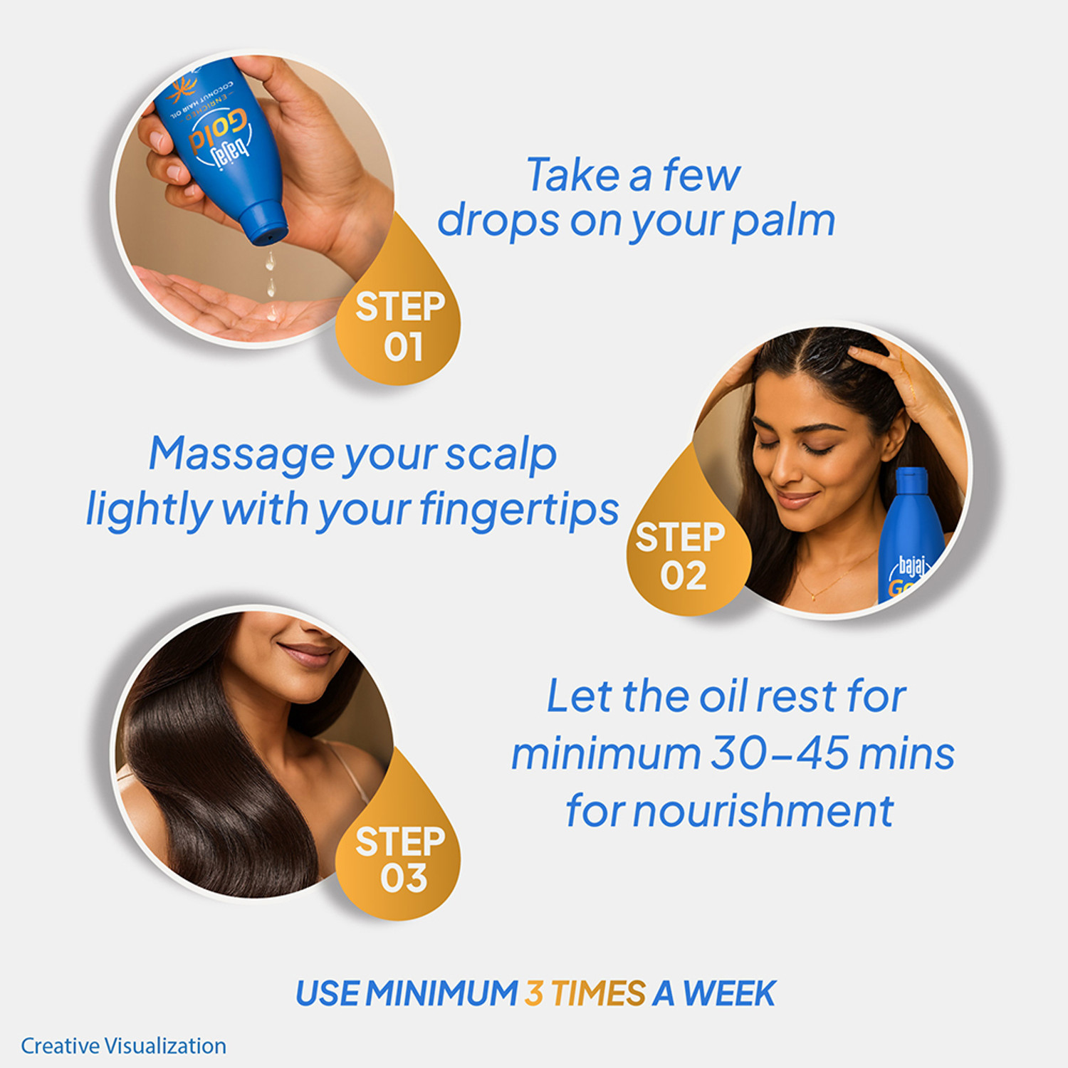Image of Bajaj Gold Coconut Hair Oil, Enriched With Vitamin E Hair Oil