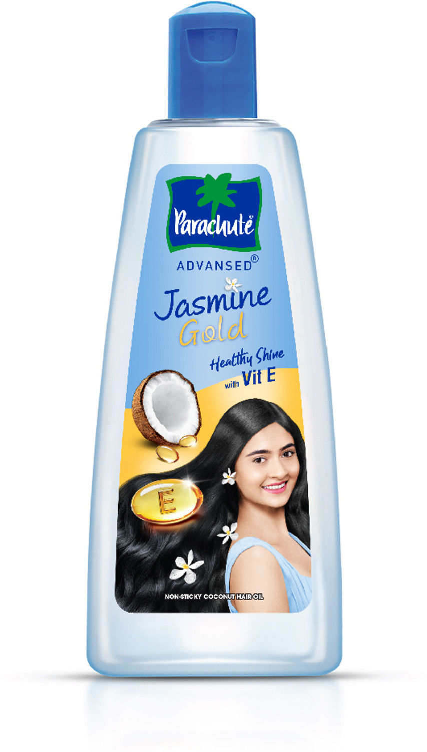Image of Parachute Advansed Jasmine Gold Coconut Hair oil with Vitamin E, for Shiny Hair, Non Sticky Hair Oil