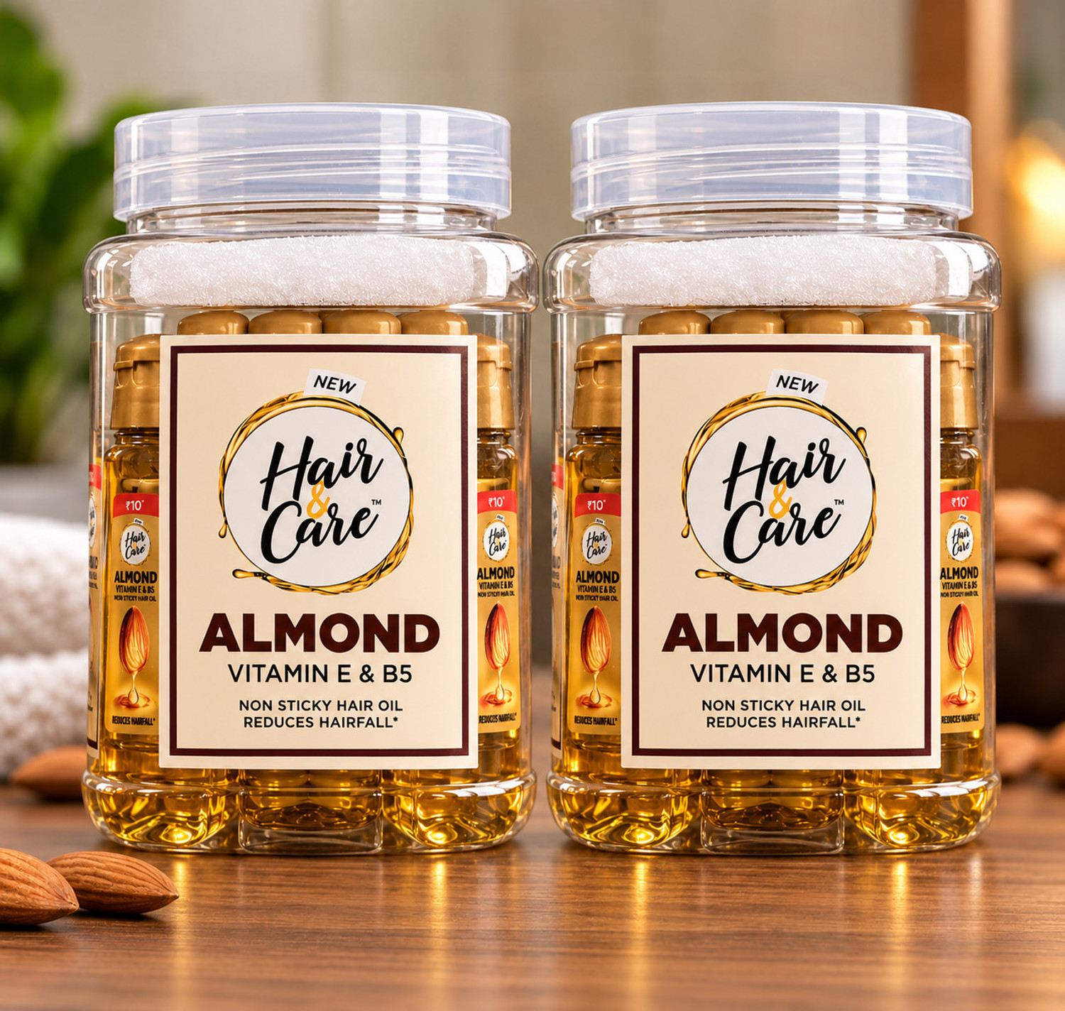 Image of HAIR & CARE With Walnut & Almond,Non-Sticky Hair Oil