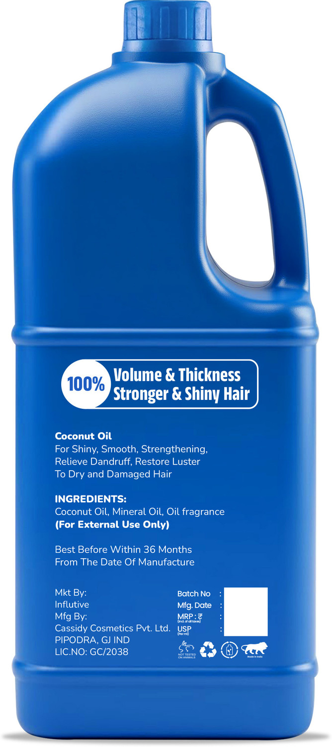 Image of Influtive COCONUT HERBAL HAIR OIL 1 LITRE NEW PACK Hair Oil