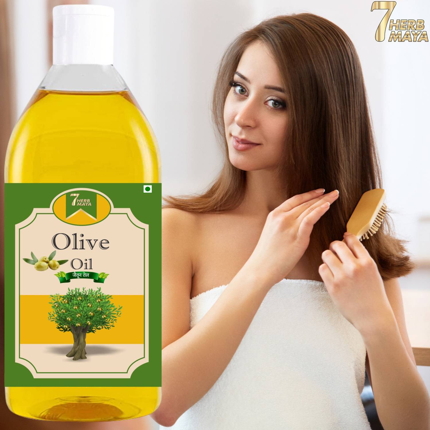 7Herbmaya 100% Pure & Organic JAITUN TEL Extra Virgin Olive Oil for Hair, Skin Hair Oil