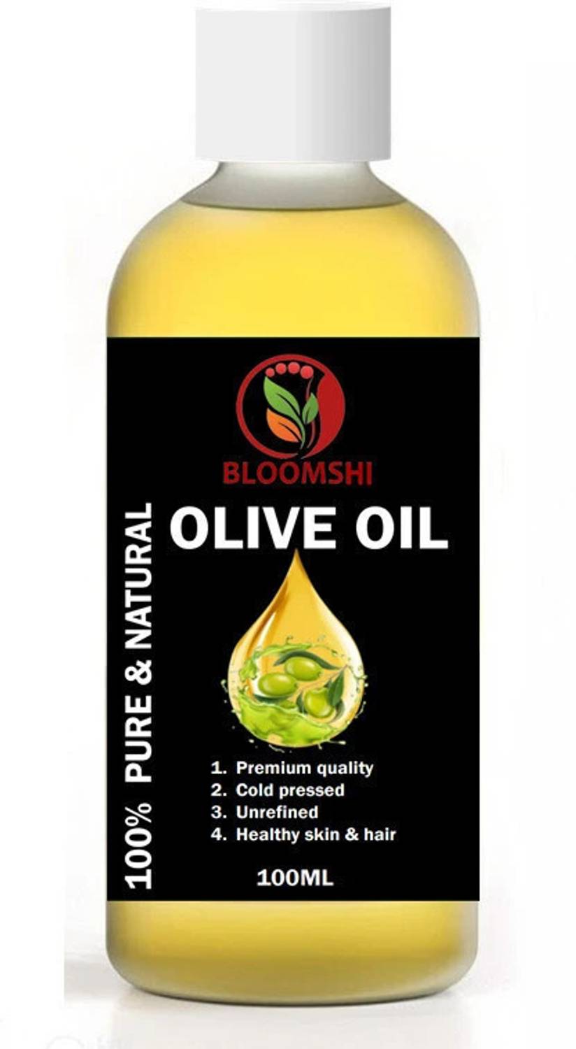 BLOOMSHI Pure & Natural Olive Oil, 100ml, Cold Pressed, Unrefined Hair Oil