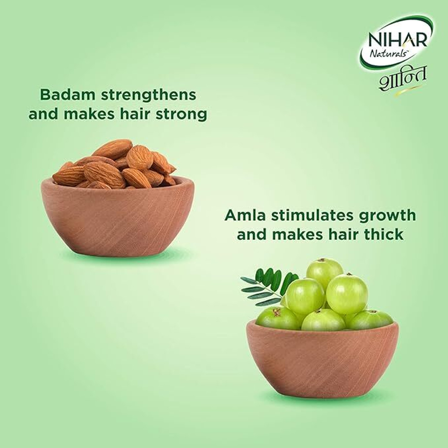 Image of Nihar Naturals Shanti Amla and Badam Hair Oil, For Black, Silky and Stronger Hair, 500 ml x 3 Hair Oil