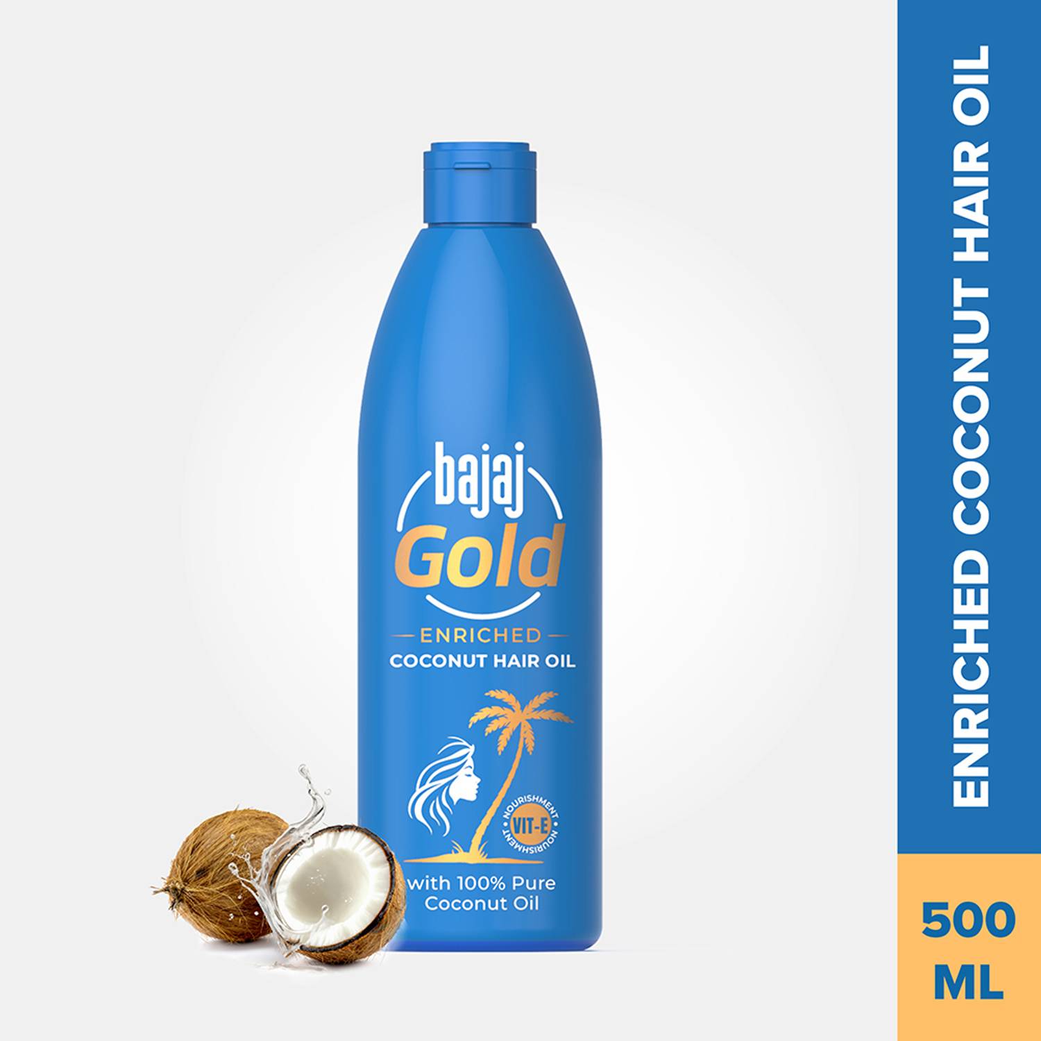 Bajaj Gold Coconut Hair Oil, Enriched With Vitamin E Hair Oil (50