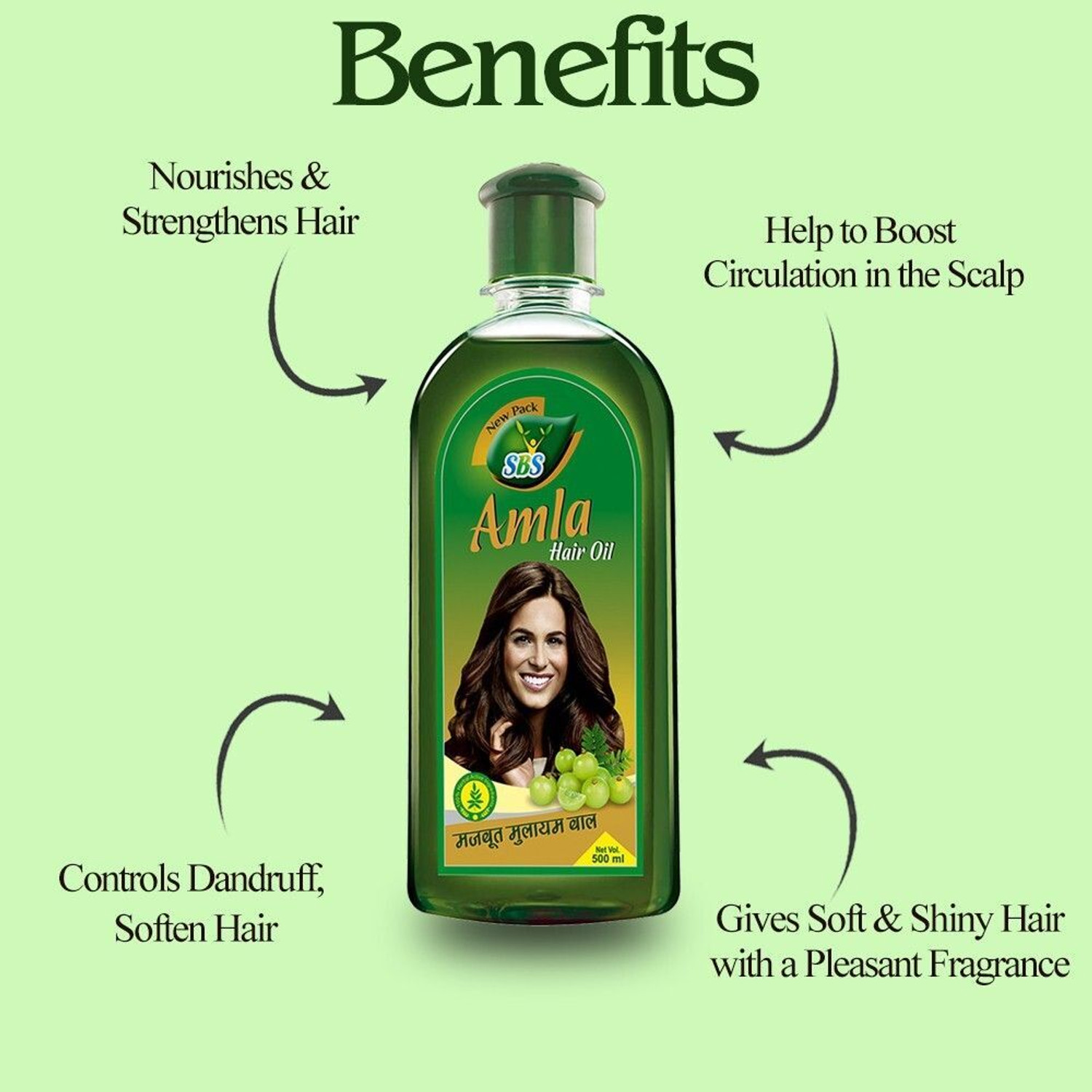 Image of SBS Herbal Amla Hair Oil (500ml) Pack of 1 Hair Oil