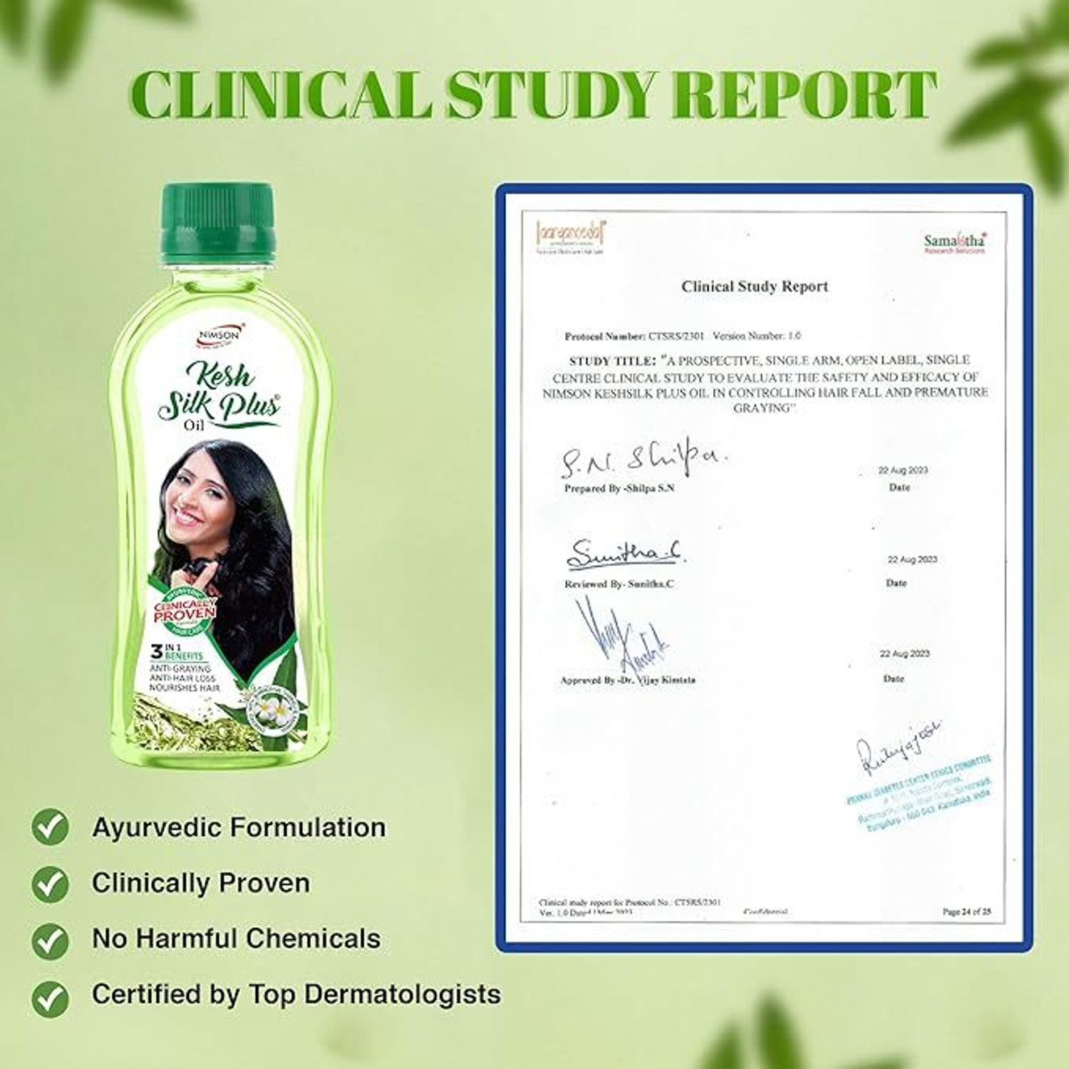 Image of Nimson Kesh Silk Plus Hair Oil Anti-Greying & Hair Fall Control Bhringraj & Amla Hair Oil