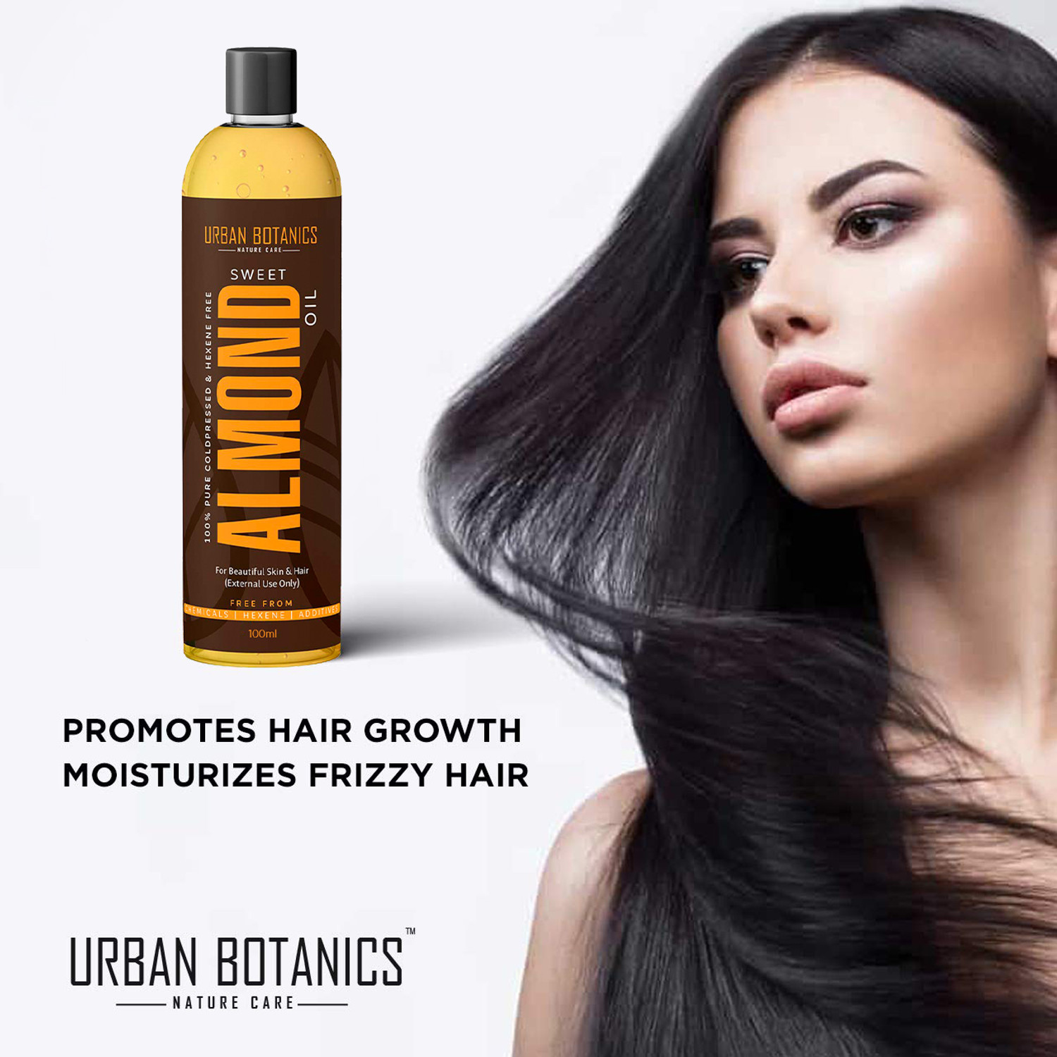 Image of UrbanBotanics Pure Cold Pressed Sweet Almond Oil for Skin & Hair Oil