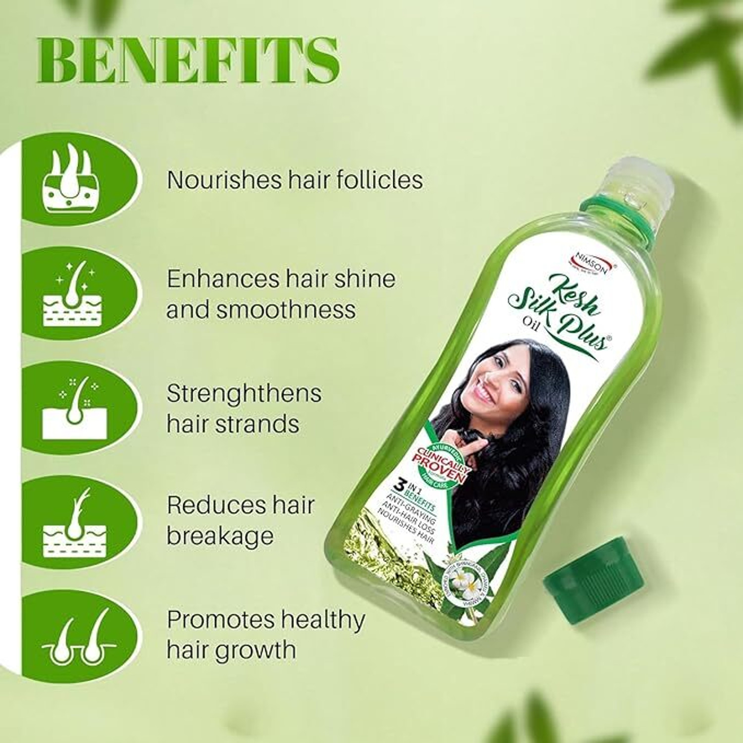 Image of Nimson Kesh Silk Plus Hair Oil Anti-Greying & Hair Fall Control Bhringraj & Amla Hair Oil