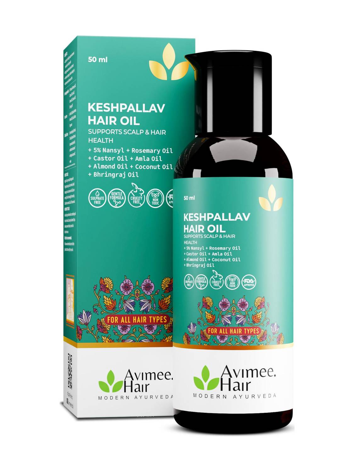 Avimee Herbal Keshpallav Hair Oil with Rosemary 50 ml - Image 1
