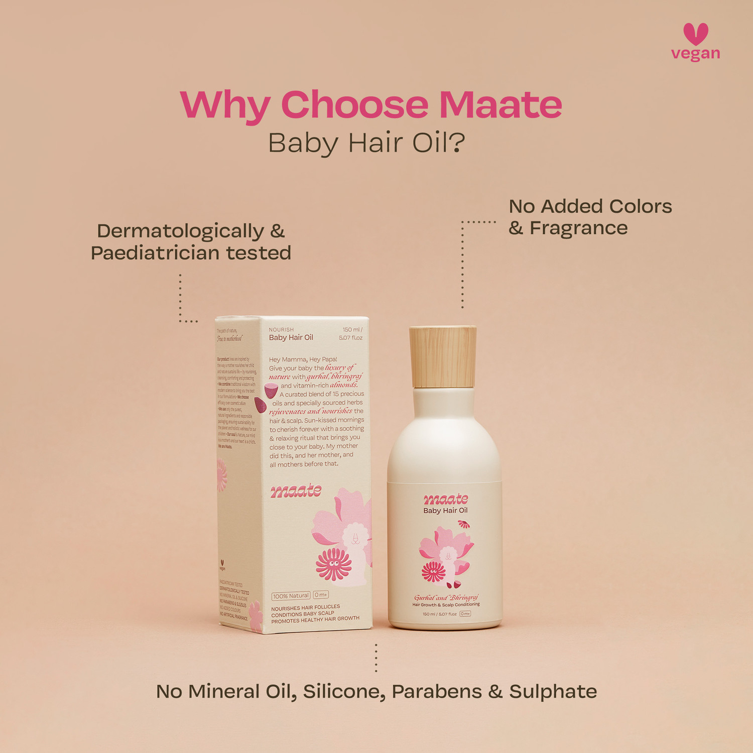 Image of MAATE Baby Growth and Scalp Conditioning Enriched with Gurhal & Bhringraj Hair Oil
