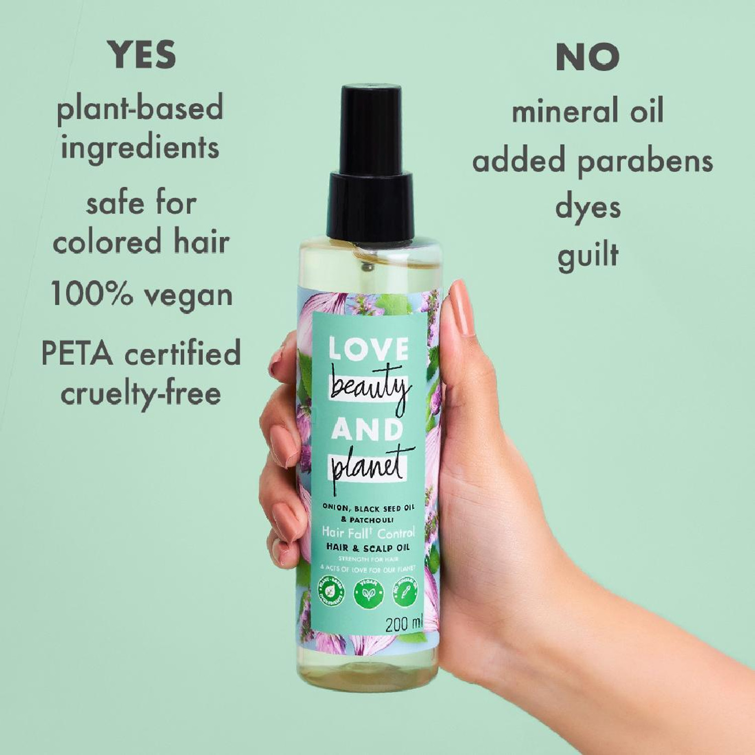 Image of Love Beauty And Planet Onion Black Seed & Patchouli Hair Oil