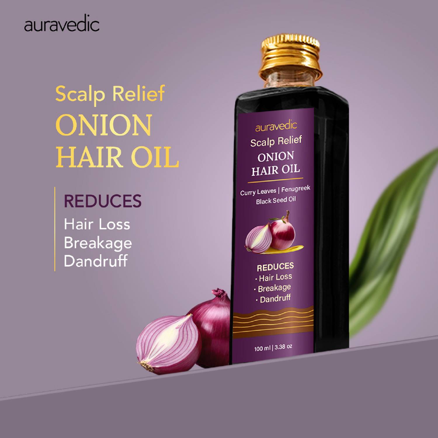 AURAVEDIC Onion Hair Oil 100ml - Image 2