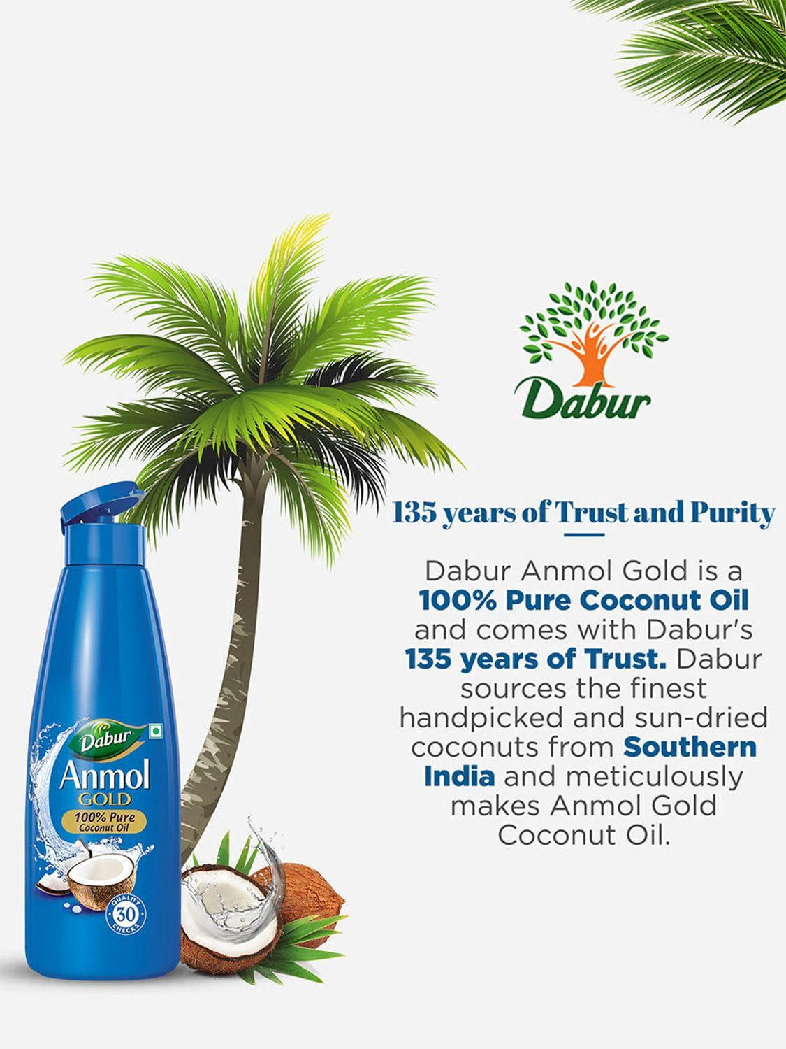 Image of Dabur Anmol Gold Pure Coconut Hair Oil
