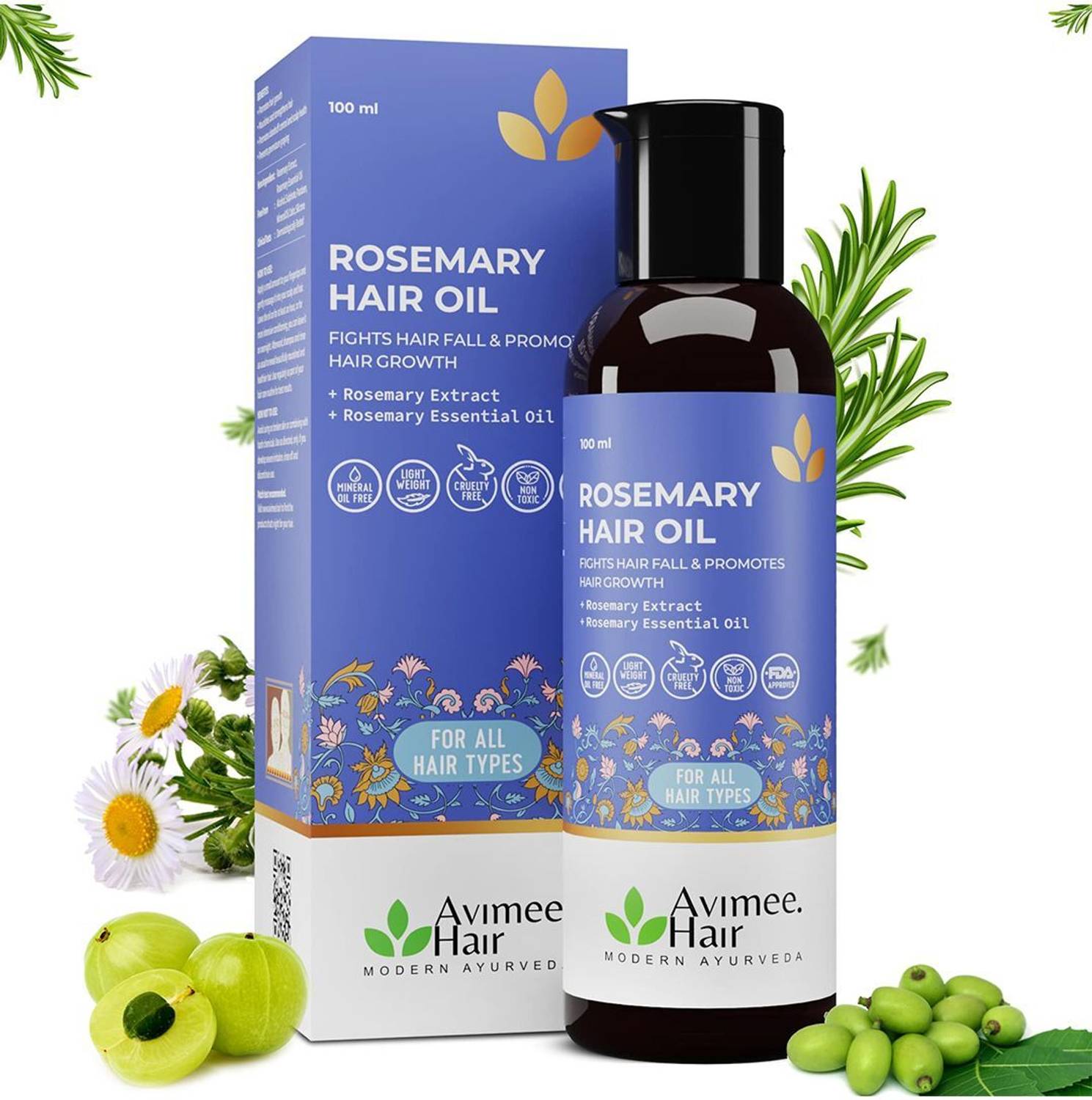Avimee Rosemary Hair Growth Oil 100ml - Image 1